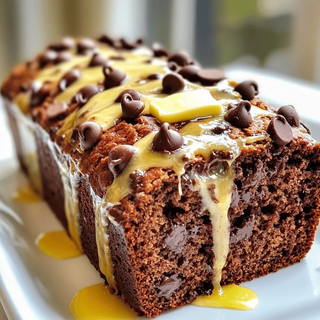 - 3 ripe bananas, mashed - 1/3 cup melted coconut oil - 1/2 cup brown sugar - 1 large egg - 1 teaspoon vanilla extract - 1 teaspoon baking soda - Pinch of salt - 1 1/2 cups all-purpose flour - 1/2 cup semi-sweet chocolate chips - 1/4 cup chopped walnuts (optional) Each ingredient plays a key role in making your banana bread great. Ripe bananas give natural sweetness. The more spots, the better! Coconut oil keeps the bread moist. Brown sugar adds depth and a slight caramel flavor. The egg binds everything together. Baking soda helps the bread rise. The flour gives it structure. Chocolate chips add a rich taste, while walnuts add a nice crunch. You can switch out some ingredients if needed. If you don't have coconut oil, use melted butter or vegetable oil. For brown sugar, white sugar works too, but it will change the flavor slightly. If you want a vegan option, replace the egg with a flax egg. Just mix 1 tablespoon of ground flaxseed with 2.5 tablespoons of water. Let it sit for a few minutes to thicken. For flour, whole wheat flour is a great option, but it may change the texture a bit. First, set your oven to 350°F (175°C). This temperature helps the banana bread rise well. While the oven heats, grease a 9x5 inch loaf pan. Use coconut oil or cooking spray for the best results. This step prevents the bread from sticking. In a big mixing bowl, mash 3 ripe bananas with a fork. Aim for a smooth texture. Next, stir in 1/3 cup of melted coconut oil. This adds flavor and moisture. Then, mix in 1/2 cup of brown sugar, 1 large egg, and 1 teaspoon of vanilla extract. Stir until combined. Now, sprinkle 1 teaspoon of baking soda and a pinch of salt into the bowl. Mix these in well. This helps the bread rise. Gradually fold in 1 1/2 cups of all-purpose flour. Be careful not to overmix. The batter should stay a bit lumpy. Finally, gently fold in 1/2 cup of semi-sweet chocolate chips and 1/4 cup of chopped walnuts if you like. Pour the batter into the greased loaf pan. Smooth out the top for an even bake. Place the pan in the preheated oven. Bake for 60-65 minutes. Check if it is done by inserting a toothpick in the middle. If it comes out clean, your bread is ready. After baking, let the banana bread cool in the pan for about 10 minutes. Then, transfer it to a wire rack to cool completely. This step helps keep the bread soft and moist. Enjoy your delicious creation! To get that great texture, use ripe bananas. They should be soft and brown. This gives your bread natural sweetness. Mash them well with a fork. Mix the wet and dry ingredients gently. Overmixing can make the bread tough. You want it light and fluffy. Store your banana bread at room temperature. Wrap it in plastic wrap or foil. This keeps it moist for a few days. For longer storage, place it in the fridge. It can stay fresh for up to a week. If you want to save it for later, freeze it. Slice it first, then wrap it well. This way, you can thaw just what you need. Serve your banana bread warm for the best taste. Add a pat of butter on top. It melts into the bread and tastes great. You can also sprinkle extra chocolate chips for fun. For a twist, try adding a scoop of ice cream alongside. The warm bread with cold ice cream is pure joy! {{image_2}} You can make your banana bread more fun by adding nuts or fruits. Try adding chopped walnuts for a nice crunch. Pecans also work well if you want a rich flavor. Dried fruits like raisins or cranberries add sweetness. If you like fresh fruit, blueberries or strawberries can bring a burst of flavor. Just remember to adjust the amount so the bread doesn't get too wet. Chocolate chips make this banana bread special, but you can switch it up. Use dark chocolate for a richer taste. Milk chocolate gives a sweeter touch. For a fun twist, try white chocolate chips or even chocolate chunks. You can mix different types of chocolate too, if you want a variety in every bite. If you want a healthier version, you can swap some ingredients. Instead of coconut oil, use applesauce to cut fat. Replace brown sugar with honey or maple syrup for a natural sweetener. To boost fiber, you can use whole wheat flour instead of all-purpose flour. These swaps keep the bread tasty while making it a bit better for you. To keep your chocolate chip banana bread fresh, store it in an airtight container. Place the bread in a cool, dry area. It will last for about 3 days at room temperature. If you want to keep it longer, consider freezing it. To freeze banana bread, wrap it tightly in plastic wrap. Then, place it in a freezer-safe bag. This method helps prevent freezer burn. You can freeze it for up to 3 months. When you're ready to enjoy it, simply thaw it overnight in the fridge. To reheat banana bread, slice off the amount you want. Place the slices on a microwave-safe plate. Heat for 10-15 seconds or until warm. You can also warm it in the oven. Preheat the oven to 350°F (175°C) and bake for about 10 minutes. Enjoy your warm, delicious banana bread again! Yes, you can use frozen bananas. Just let them thaw first. They will mash easily, just like fresh ones. This adds natural sweetness. Using frozen bananas can save you time. Plus, it's a great way to use overripe bananas. To check if your banana bread is done, use a toothpick. Insert it into the center of the loaf. If it comes out clean, your bread is ready. If you see wet batter, bake it a bit longer. Typically, it takes about 60 to 65 minutes to bake. Yes, you can make this recipe vegan. Simply swap the egg for a flax egg. To make a flax egg, mix one tablespoon of ground flaxseed with three tablespoons of water. Let it sit for a few minutes until it thickens. This will work well in your banana bread. You can also use a plant-based butter instead of coconut oil. To make the best banana bread, know your ingredients and preparation method. Use the right tips and tricks for texture and freshness. Consider fun variations and storage options to keep it tasty. Remember, baking is a chance to get creative. Enjoy your delicious banana bread with friends and family. With practice, you’ll make it even better each time. Happy baking!