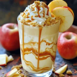- 1 cup vanilla ice cream - ½ cup cream cheese, softened - 1 cup milk - 1 cup apple pie filling - 2 tablespoons caramel sauce, plus extra for drizzling - 1 teaspoon ground cinnamon - Whipped cream for topping - Crushed graham crackers for garnish - Fresh apple slices for garnish To make a great Caramel Apple Cheesecake Milkshake, you need simple ingredients. First, the vanilla ice cream adds a sweet base. It gives the shake a rich and creamy texture. Next, the cream cheese adds a cheesecake flavor. Be sure it is softened for easy blending. Milk helps combine all the ingredients smoothly. The apple pie filling brings a fruity taste and sweetness. For a special touch, use caramel sauce. It adds a nice, sweet drizzle on top and in the shake. Ground cinnamon gives a warm spice. It makes the flavor more complex and cozy. Whipped cream is the perfect topping to make it look fancy. Don't forget the crushed graham crackers. They add a crunchy texture, just like a cheesecake crust. Finally, fresh apple slices are great for garnish. They give a nice color and extra crunch. With these ingredients, your milkshake will taste yummy and look beautiful! - First, combine 1 cup of vanilla ice cream, ½ cup of softened cream cheese, and 1 cup of milk in a blender. - Blend the mixture until it is smooth and creamy. - Next, add 1 cup of apple pie filling, 2 tablespoons of caramel sauce, and 1 teaspoon of cinnamon to the blender. - Blend all the ingredients again until smooth. - Taste your milkshake. If you want it sweeter, add more caramel sauce. Blend briefly to mix. - Pour the milkshake into chilled glasses. Leave some space at the top for whipped cream. - Top each milkshake with a generous amount of whipped cream. - Drizzle caramel sauce over the whipped cream for extra sweetness. - Sprinkle crushed graham crackers on top for a cheesecake crust effect. - Finally, garnish with fresh apple slices on the rim of the glass for a nice touch. Softened cream cheese is key for a creamy milkshake. Cold cream cheese can cause lumps. Make sure to set it out for about 30 minutes before use. A strong blender is also important. Choose one that blends smoothly and quickly. This will help mix all the ingredients well. Adjust the amount of caramel and cinnamon to fit your taste. If you love sweet, add more caramel sauce. For a warm spice, sprinkle in extra cinnamon. Using quality apple pie filling is a must. Choose the filling that tastes fresh and has real apple pieces. This will make your milkshake burst with flavor. Chill your glasses before serving. This keeps your milkshake cold longer. You can chill them in the freezer for about 10 minutes. For garnishing, get creative! Use whipped cream, a drizzle of caramel, and crushed graham crackers. Fresh apple slices on the rim add a nice touch and look great too. {{image_2}} You can change the flavor of your milkshake easily. Adding pumpkin spice gives it a fall vibe. Just mix in a teaspoon of pumpkin spice while blending. You can also add chocolate syrup for a sweet twist. Drizzle it in before blending for a rich chocolate flavor. If you want a dairy-free version, use dairy-free ice cream. Many brands offer great flavors that fit this need. You can also reduce sugar in the recipe. Try using a sugar substitute or less caramel sauce for a healthier milkshake. Using fresh apples instead of pie filling is a delicious choice. Slice them thin and mix them in for crunch. Adding seasonal spices like nutmeg can enhance the flavor too. Just a pinch can make your milkshake even more special. To store leftover milkshake, pour it in a sealed container. Keep it in the fridge. It can last up to two days. Stir well before serving again. The milkshake may thicken in the fridge. To keep the garnishes fresh, store them separately in airtight bags. This helps prevent sogginess and keeps them crunchy. You can reuse some ingredients in other recipes. The apple pie filling adds flavor to pancakes or oatmeal. Cream cheese works great in frostings or dips. For the best flavor, always taste your ingredients. If they lose freshness, add more spices or sweeteners. This can revive their taste in new dishes. You can use Greek yogurt or mascarpone cheese. Both create a creamy texture. Greek yogurt adds protein and tang. Mascarpone gives a rich flavor. Adjust the amount to keep the milkshake thick. Yes, you can prepare the milkshake and store it in the fridge. Keep it in a sealed container. Stir it well before serving to restore the smooth texture. I recommend drinking it within a few hours for the best flavor. To reduce sweetness, cut back on caramel sauce. You can also add more milk or ice cream. Using unsweetened apple pie filling helps too. Taste as you go to find the right balance. You can use chocolate chips, nuts, or sprinkles. Crushed cookies also add a fun crunch. Fresh berries or a drizzle of chocolate syrup can enhance flavor and look. Get creative with your toppings! Absolutely! This milkshake makes a great party treat. Serve it in fun glasses with colorful straws. You can set up a toppings bar for guests to customize their milkshakes. It’s a sure hit at any gathering! This milkshake combines vanilla ice cream, cream cheese, and apple pie filling. You blend it all for a creamy treat. Add whipped cream and a caramel drizzle on top. Adjust flavors to fit your taste and use fresh apples for a crisp bite. Remember to chill your glasses for the best experience. You can also experiment with different flavors and toppings. With easy steps and fun variations, this recipe will impress everyone. Enjoy creating your delicious apple pie milkshake today!