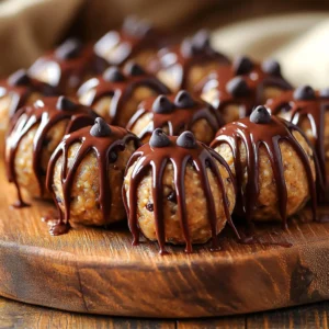 To make No-Bake Peanut Butter Chocolate Protein Balls, you need some key ingredients. Here’s what you’ll need: - 1 cup rolled oats - 1/2 cup natural peanut butter - 1/4 cup honey or maple syrup - 1/2 cup chocolate protein powder These ingredients form the base of your protein balls. The rolled oats add a chewy texture. Natural peanut butter gives a rich flavor and creaminess. Honey or maple syrup adds sweetness. Chocolate protein powder packs in the protein. You can enhance your protein balls with some optional ingredients: - 1/4 cup mini dark chocolate chips - 1/4 cup ground flaxseed - 1 teaspoon vanilla extract - A pinch of salt These add extra taste and nutrition. Mini dark chocolate chips bring a sweet crunch. Flaxseed adds healthy fats and fiber. Vanilla extract gives a warm aroma. A pinch of salt balances the sweetness. Each serving of these protein balls is a nutritious snack. On average, one ball contains about: - Calories: 100 - Protein: 4 grams - Fat: 5 grams - Carbohydrates: 10 grams These numbers can vary based on ingredient choices. They provide a quick energy boost. Enjoy them as a post-workout snack or a tasty treat! First, I grab a large mixing bowl. I add 1 cup of rolled oats, 1/2 cup of chocolate protein powder, 1/4 cup of ground flaxseed, and a pinch of salt. I mix these dry ingredients well. This step is key for even distribution. It helps every bite taste great. Next, I add 1/2 cup of natural peanut butter, 1/4 cup of honey (or maple syrup), and 1 teaspoon of vanilla extract to the dry mix. I stir until the mixture becomes thick and sticky. This consistency is important. It helps the balls hold together when I roll them. Now, I scoop about a tablespoon of the mixture. Using my hands, I roll it into a ball. I repeat this until I use all the mixture. I place the balls on a lined baking sheet. After forming them, I refrigerate the balls for at least 30 minutes. This helps them firm up and makes them easier to eat. If your mixture is too dry, add a splash of water or more peanut butter. This will help bind the ingredients. If it’s too wet, add a few more oats or flaxseed. These changes will help your protein balls hold shape. To boost flavor, you can add a pinch of cinnamon or a dash of cocoa powder. You might also try mixing in nuts or seeds like chia or sunflower seeds. For a tropical twist, dried fruits like raisins or cranberries can add sweetness and texture. Arrange the protein balls on a clean platter for a nice look. Drizzle melted dark chocolate on top for extra flair. You can also sprinkle a few extra chocolate chips around to make it more inviting. This small touch makes your snack feel special and appealing. {{image_2}} You can switch peanut butter for other nut butters. Almond butter works great and adds a nice flavor. Cashew butter is creamy and adds a different taste. Sunflower seed butter is a good choice for nut-free diets. Each option brings its own unique flavor and texture to the protein balls. Want to boost nutrition? Consider adding seeds or dried fruits. Chia seeds or pumpkin seeds add crunch and healthy fats. Dried cranberries or raisins can bring sweetness and chewiness. Superfoods like hemp hearts or spirulina can also enhance nutrition. These add-ins make your protein balls even more fun and healthy. You can control how sweet your protein balls are. If you want less sugar, try using sugar-free sweeteners like stevia or erythritol. Maple syrup can be swapped for a low-calorie syrup. This way, you keep the taste you love but cut down on calories. Adjust sweetness to fit your taste and health goals. To keep your no-bake peanut butter chocolate protein balls fresh, use airtight containers. I recommend glass or BPA-free plastic. These containers will block air and moisture. This way, your tasty treats stay soft and delicious. In the fridge, these protein balls last about a week. Store them in the airtight container. If you notice any changes in texture or smell, it's best to toss them. Always check before eating. You can freeze these protein balls for later enjoyment. To freeze, place them in a single layer on a baking sheet. Once frozen, transfer them to an airtight container or freezer bag. This helps prevent them from sticking together. Thaw them in the fridge overnight when you're ready to enjoy. Yes, you can make these protein balls vegan. To do this, substitute honey with maple syrup. This keeps the sweetness without using animal products. You can also switch out the chocolate protein powder for a plant-based protein powder. Look for options like pea or brown rice protein. These changes make the recipe vegan-friendly while keeping it tasty. These protein balls last about a week when stored properly. Keep them in an airtight container in the fridge. This helps keep them fresh and tasty. If you want to store them longer, consider freezing them. They can stay in the freezer for up to three months. Just thaw them in the fridge before you eat. If you want to skip protein powder, try using ground oats. They add texture and fiber. You can also use nut flour, like almond flour, for added flavor. Another option is to use a mix of seeds, like hemp or chia seeds, for protein. These swaps keep the protein balls nutritious and yummy without losing their form. These protein balls are easy to make and packed with nutrients. You start with oats, peanut butter, and a sweetener. Then, you mix, roll, and chill. Feel free to add your favorite flavors or substitute ingredients. Store them in airtight containers to keep them fresh. Enjoy these tasty bites as a quick snack anytime. With the right tips and variations, you can make them just how you like. Now, it's time for you to try making your own protein balls!