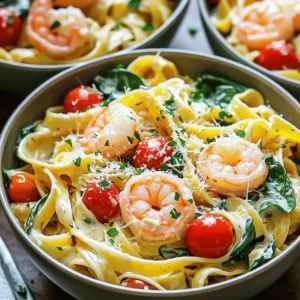 Here’s what you need for One Pot Creamy Garlic Shrimp Pasta: - Fettuccine pasta: 8 oz - Medium shrimp: 1 lb, peeled and deveined - Garlic: 4 cloves, minced - Heavy cream: 1 cup - Chicken broth: 1 cup - Cherry tomatoes: 1 cup, halved - Spinach: 1 cup, roughly chopped - Parmesan cheese: 1/2 cup, grated - Olive oil: 2 tablespoons - Salt and pepper: to taste - Fresh parsley: chopped, for garnish Each ingredient plays a role in making this dish rich and tasty. The fettuccine acts as a hearty base. The shrimp adds protein and a sweet flavor. Garlic gives an aromatic punch. Heavy cream brings creaminess, while chicken broth adds depth. Cherry tomatoes add a pop of freshness. Spinach gives a nice color and nutrients. Parmesan cheese finishes the dish with a savory touch. Olive oil helps meld all flavors and provides a nice cooking medium. Salt and pepper enhance every bite, and fresh parsley adds a bright look. Feel free to adjust these ingredients based on what you have at home. Cooking is about creativity and fun! First, heat 2 tablespoons of olive oil in a large pot over medium heat. Add 4 minced garlic cloves and sauté for about 1 minute. You want the garlic fragrant but not burnt. Next, add 1 pound of peeled and deveined shrimp to the pot. Cook the shrimp for 2-3 minutes until they turn pink and opaque. Once cooked, remove the shrimp and set them aside. In the same pot, add 1 cup of chicken broth and 1 cup of heavy cream. Stir the mixture well and bring it to a gentle simmer. Then, add 8 ounces of fettuccine pasta to the pot. Make sure the pasta is submerged in the liquid. Cook according to the package instructions, usually about 10-12 minutes. Stir occasionally to keep the pasta from sticking. When the pasta is nearly cooked, add 1 cup of cherry tomatoes, halved, and 1 cup of roughly chopped spinach to the pot. Cook for another 2-3 minutes until the spinach wilts and the tomatoes soften. Reduce the heat to low, then return the cooked shrimp to the pot. Mix in ½ cup of grated Parmesan cheese until melted and well combined. Finally, season with salt and pepper to taste. Let it sit for a few minutes to thicken before serving. To make this dish shine, adjust the seasoning to your taste. Start with a pinch of salt and pepper. Taste as you mix in the shrimp and cheese. If you want a lighter version, you can substitute heavy cream with half-and-half or coconut milk. This change keeps it creamy while reducing calories. To avoid clumping, stir the pasta often while it cooks. This keeps it from sticking together. For an even creamier texture, add more heavy cream or a splash of pasta water. The starchy water helps bind the sauce to the pasta. Serve the pasta in large bowls for a cozy feel. Top it with fresh parsley and an extra sprinkle of Parmesan cheese. These colorful toppings make the dish look appealing. Choose wide, shallow bowls to show off the creamy sauce and vibrant colors of the shrimp and veggies. {{image_2}} You can switch the pasta type for this dish. Try penne or spaghetti instead of fettuccine. They work well and cook similarly. You can also use gluten-free pasta if you need it. For protein, shrimp works great, but chicken or tofu are good swaps. If using chicken, cook it until golden brown before adding the broth. For tofu, use firm or extra-firm. Just sauté it until it's crispy on the outside. Want to boost the taste? Add spices like red pepper flakes for heat. Fresh herbs like basil or thyme can add a nice touch too. Just toss them in when you add the veggies. You might also want to include other vegetables. Bell peppers or zucchini can add color and flavor. Cook them with the garlic for a tasty mix. To make this dish gluten-free, use gluten-free pasta. Most brands work well without changing the taste. For lactose-free options, swap the heavy cream with coconut milk or almond milk. Nutritional yeast can replace Parmesan cheese for a cheesy flavor without dairy. This keeps the dish creamy and tasty. To store leftovers of your One Pot Creamy Garlic Shrimp Pasta, let it cool down first. Place it in an airtight container to keep it fresh. You can store it in the fridge for up to three days. Glass or plastic containers work well. Make sure the lid fits tightly to prevent air from getting in. When you are ready to enjoy your pasta again, reheat it gently. You can use a microwave or a stovetop. If using a microwave, heat it in short bursts, stirring in between. This helps keep the pasta moist. If using a stovetop, add a splash of chicken broth or cream to avoid drying out. Heat on low and stir often until warm. Enjoy your meal just like the first time! Cooking this dish takes about 30 minutes in total. You will spend around 10 minutes prepping your ingredients. The cooking process will take the remaining 20 minutes. Yes, you can make this dish ahead of time. Cook it fully and let it cool. Store it in an airtight container in the fridge. It will stay fresh for up to 3 days. When ready to eat, simply reheat it in a pan with a splash of broth or cream to keep it creamy. This pasta goes great with many sides. Here are some tasty options: - A simple mixed green salad - Garlic bread for a crunchy bite - Steamed broccoli for added veggies - A light tomato basil soup for warmth These sides will enhance your meal and add variety. This blog post lays out a simple and tasty one-pot creamy garlic shrimp pasta recipe. You learned about the key ingredients and easy steps for cooking. I also shared tips to boost flavor and suggested variations based on your needs. You now have guidance for storage and reheating too. Cooking should be fun and stress-free. Enjoy making this dish and sharing it with others. Happy cooking!