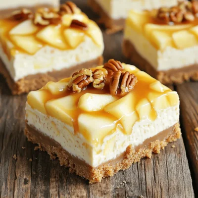 Caramel Apple Cheesecake Bars Delightful Dessert Treat