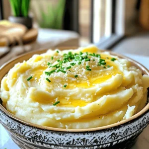 - 3 pounds of russet potatoes, peeled and chopped - 4 cloves of garlic, minced - 1 cup of chicken or vegetable broth - 1 cup of heavy cream - 1 cup of grated Parmesan cheese - 1 teaspoon of salt - ½ teaspoon of black pepper - 2 tablespoons of unsalted butter - Chives or parsley, chopped, for garnish When making mashed potatoes, I always choose russet potatoes. They are starchy and fluffy. This texture makes them perfect for mashing. Look for potatoes that are firm and smooth. Avoid any with dark spots or greenish skin. Fresh potatoes will give the best flavor and creaminess. You can kick up the flavor with a few extra ingredients. Try adding cream cheese for a tangy twist. Sour cream also adds a nice touch of richness. For a spicy kick, toss in a pinch of red pepper flakes. Each of these can make your mashed potatoes unique and tasty! First, gather all your ingredients. You need 3 pounds of russet potatoes. Peel and chop them into even pieces. Next, mince 4 cloves of garlic. Place the potatoes in your slow cooker. Add the minced garlic on top. Pour in 1 cup of chicken or vegetable broth. This adds flavor and moisture. Stir the mixture gently to combine everything well. Cover the slow cooker with its lid. Set it to low and cook for 7 to 8 hours. If you're short on time, you can set it to high for 3 to 4 hours. The potatoes should be fork-tender when done. Make sure to check them after the time is up. Fork-tender means a fork goes in easily, with no resistance. Once the cooking is complete, drain any extra liquid. Then, add 1 cup of heavy cream. Mix in 1 cup of grated Parmesan cheese, 1 teaspoon of salt, ½ teaspoon of black pepper, and 2 tablespoons of unsalted butter. Use a potato masher or an electric mixer to mash the potatoes. Smash them until they are smooth and creamy. Taste and adjust the seasoning if needed. Finally, transfer the mashed potatoes to a serving bowl. Garnish with chopped chives or parsley for a fresh look. To make the creamiest mashed potatoes, start with russet potatoes. Their starchy texture gives a fluffy result. After cooking, drain excess liquid carefully. Then, add heavy cream and butter for richness. Mix in grated Parmesan cheese for that savory kick. Mash gently to keep them light and airy. Feel free to taste and adjust salt and pepper as needed. Avoid using waxy potatoes like red or yellow. They can turn your mash gluey. Don't rush the cooking process; undercooked potatoes will be lumpy. Also, don't skip mashing before adding liquid. This step helps prevent a gluey texture. Lastly, be careful with the salt. Adding too much can overpower the flavors. A slow cooker is key for this recipe. It ensures even cooking and flavors blend well. Use a potato masher or an electric mixer for smoothness. A sturdy wooden spoon helps when mixing ingredients. Lastly, have a measuring cup handy for broth and cream. These tools make your cooking smooth and fun! {{image_2}} You can switch up the cheese in your mashed potatoes. Try using cheddar for a sharp taste. Goat cheese adds a creamy tang. For a nutty flavor, mix in Gruyère. Each cheese brings a new twist. Feel free to blend cheeses for even more fun! Herbs can make your mashed potatoes sing. Add fresh rosemary or thyme for a fragrant lift. Basil brings a sweet note, while dill adds freshness. Want a kick? Toss in some red pepper flakes or smoked paprika. These spices add depth and warmth to every bite. If you want a dairy-free version, use plant-based milk. Almond or oat milk works well. Replace heavy cream with coconut cream for a rich taste. Nutritional yeast can give a cheesy flavor without dairy. These swaps keep your mash creamy and delicious. To store leftover mashed potatoes, place them in an airtight container. Make sure the potatoes cool down to room temperature first. This helps keep them fresh and tasty. You can store them in the fridge for up to three days. If you want to save them for longer, freezing is a great option. When you’re ready to enjoy your mashed potatoes again, take them out of the fridge. You can reheat them in the microwave or on the stove. If using a microwave, heat in short bursts, stirring often. For stovetop, warm them in a pot over low heat. Add a splash of cream or broth to keep them creamy. Stir until hot and smooth. To freeze mashed potatoes, first let them cool completely. Then, scoop them into freezer-safe bags or containers. Press out as much air as you can before sealing. Label the bags with the date. Mashed potatoes can be frozen for up to two months. When ready to use, thaw them in the fridge overnight. Reheat as mentioned above for the best results. The best potatoes for mashed potatoes are russet potatoes. They have a light and fluffy texture. This makes them perfect for mashing. Yukon Gold potatoes are also great. They give a creamy taste and a smooth texture. Both types hold flavor well. You can use them to soak up garlic and Parmesan. Yes, you can make Garlic Parmesan Mashed Potatoes ahead of time. Cook them as usual in the slow cooker. After mashing, let them cool. Place them in an airtight container in the fridge. They can last for up to three days. Reheat them gently before serving. Add a splash of cream or broth to keep them creamy. Gummy mashed potatoes can happen for a few reasons. First, over-mashing can break down the potatoes too much. This releases extra starch and creates a gummy texture. Second, using waxy potatoes can lead to the same issue. Stick with russets or Yukon Golds for the best results. If you follow the recipe and mash gently, you will get smooth, creamy potatoes. Garlic Parmesan mashed potatoes are a tasty side dish. We’ve covered the best ingredients, cooking methods, and tips. You now know how to choose the right potatoes and avoid mistakes. You learned ways to add flavor with cheese and herbs and how to store leftovers. Remember, creamy potatoes are just a few steps away. With these tips, you can enjoy perfect mashed potatoes every time. Get cooking and impress your family with this simple recipe!