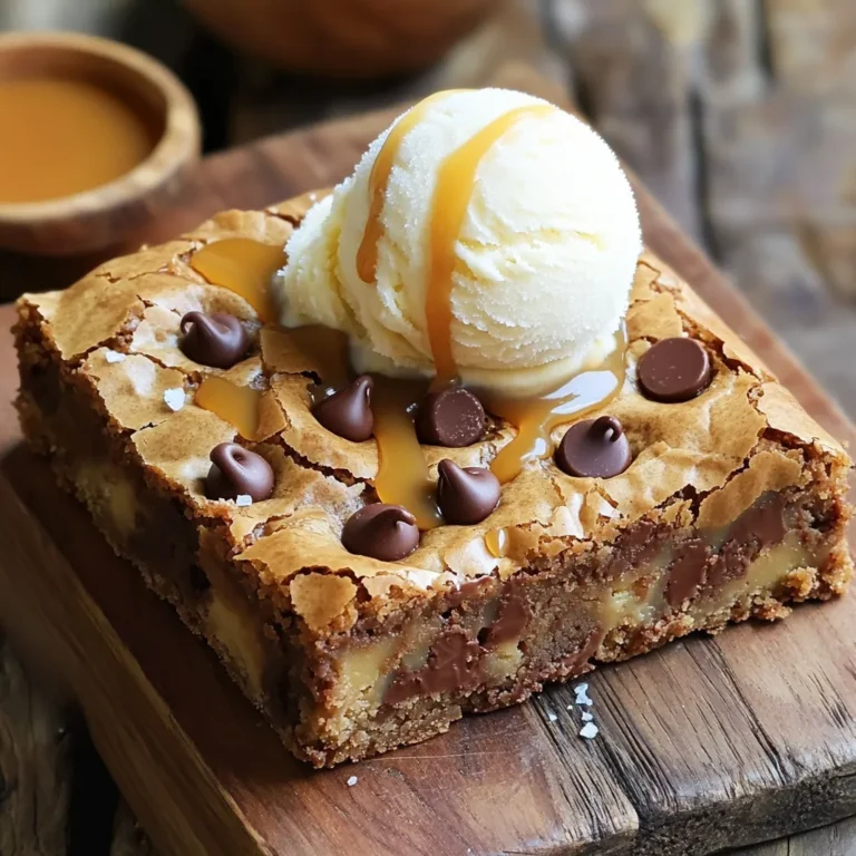 To make rich and decadent brown butter blondies, you need the following ingredients: - 1 cup unsalted butter - 1 cup brown sugar, packed - 1/2 cup granulated sugar - 2 large eggs - 1 teaspoon vanilla extract - 2 cups all-purpose flour - 1/2 teaspoon baking powder - 1/4 teaspoon baking soda - 1/4 teaspoon salt - 1 cup chocolate chips - 1/2 cup chopped nuts (optional) Each ingredient plays a key role. The unsalted butter gives a rich flavor. Brown sugar helps create that chewy texture. Granulated sugar adds sweetness and a slight crunch. Eggs bind everything together and add moisture. Vanilla extract enhances the overall flavor. All-purpose flour forms the base of your blondies. Baking powder and baking soda help them rise. Salt balances the sweetness. Chocolate chips add joy in every bite. Finally, nuts offer a nice crunch, but they are optional. With these ingredients, you can create a treat that is both tasty and memorable. Now, gather them all, and get ready to make something special! To make great brown butter, start with unsalted butter in a medium saucepan. Heat it over medium heat. Keep stirring as it melts. Watch closely for the color change. You want a deep golden hue. This takes about 5 to 7 minutes. The nutty aroma is key here. It tells you that the butter is ready. Once it reaches that perfect color, remove it from the heat. Let it cool slightly before using. This helps to avoid cooking the eggs later. In a large mixing bowl, combine brown sugar and granulated sugar. Pour in the cooled brown butter. Whisk them together until well mixed. Next, add the eggs one at a time. Mix thoroughly after each egg. Then, add the vanilla extract. Keep stirring until the mixture is smooth. This step is crucial for the final texture. In another bowl, sift together the flour, baking powder, baking soda, and salt. This helps to break up any lumps. Gradually add the dry mix to the wet ingredients. Use a folding technique to combine them. Be gentle to avoid overmixing, which can lead to tough blondies. Finally, fold in chocolate chips and nuts if you are using them. Make sure they are evenly spread throughout the batter. First, preheat your oven to 350°F (175°C). Next, prepare your baking dish lined with parchment paper. Leave some overhang for easy removal later. Pour the batter into the dish and spread it evenly. Bake for 25 to 30 minutes. The edges should turn golden brown. Use a toothpick to check for doneness. It should come out with a few moist crumbs. Once done, let the blondies cool in the pan for about 10 minutes. Use the parchment to lift them out. Allow them to cool completely before cutting into squares. To get the best texture, start with room temperature ingredients. This helps them mix well and create a nice, smooth batter. Use cold eggs or butter, and your blondies might turn out dense. Also, avoid overmixing the batter. If you mix too much, the blondies could become tough. Mix just until you see no dry flour. You can make your blondies more fun by adding mix-ins. Try using different types of chocolate. Semi-sweet, milk chocolate, or even dark chocolate can change the flavor. Nuts like walnuts or pecans add a nice crunch. If you want something sweet, consider adding dried fruits or toffee bits for extra taste. Make your blondies look fancy by serving them warm with vanilla ice cream. A scoop on top makes them extra special. Drizzling caramel sauce over the blondies adds a sweet touch. For a little extra flavor, sprinkle some sea salt on top. This contrast will enhance the sweetness. {{image_2}} You can switch up the classic blondie recipe for new flavors. Brown butter maple blondies give a sweet twist. Just add maple syrup to the batter for a rich taste. The flavor pairs well with the nutty brown butter. Espresso chocolate chip blondies add a kick of coffee. Mix in espresso powder with your dry ingredients. This adds a bold flavor that works great with chocolate chips. You'll enjoy a deeper taste that wakes you up! Need gluten-free blondies? You can use almond or oat flour instead of regular flour. Both options work well and keep the blondies soft. Just remember to adjust the measurements slightly for the best results. For vegan blondies, swap out the butter and eggs. Use coconut oil or vegan butter for a buttery taste. Applesauce or flaxseed can replace the eggs. These options keep the blondies moist and delicious. Fall brings a chance to try spice blondies with pumpkin. Add pumpkin puree and warm spices like cinnamon and nutmeg. This gives your blondies a cozy flavor perfect for autumn. During the holidays, make blondies with cranberries and white chocolate. The tartness of cranberries balances the sweet chocolate. It's a festive treat that looks and tastes great for any gathering! To keep your blondies fresh, store them at room temperature. Place them in an airtight container. This keeps them soft and tasty. If you want to store them longer, use the fridge. Just make sure they are in a sealed container. For longer storage, freeze your blondies. Wrap them tightly in plastic wrap, then place them in a freezer bag. When you're ready to enjoy your blondies again, use safe reheating methods. You can microwave them for about 10-15 seconds. This warms them without drying them out. You can also use an oven. Preheat it to 350°F and heat the blondies for about 5-7 minutes. This keeps their tasty texture and moistness. At room temperature, your blondies last about 3-5 days. If you store them in the fridge, they stay good for about a week. In the freezer, they can last up to three months. Just make sure to wrap them well to prevent freezer burn. Blondies and brownies are both delicious treats. The main difference lies in the sugar. Blondies use brown sugar, giving them a rich, caramel flavor. Brownies, on the other hand, use cocoa powder, which gives them a chocolate taste. Also, blondies tend to be chewier and denser. Brownies are usually fudgier and softer. Both are great, but each has a unique taste. Yes, you can substitute brown sugar for granulated sugar in this recipe. Brown sugar adds moisture and a deeper flavor. If you use only brown sugar, your blondies will be even more chewy. If you want a lighter taste, use half brown and half granulated sugar. This balance gives you a nice texture. To check if your blondies are done, look for golden edges. Insert a toothpick into the center. If it comes out with a few moist crumbs, they are ready. If the toothpick has wet batter, bake a few more minutes. Keep an eye on them, as overbaking can make them dry. Yes, you can make blondies in advance. They taste great after a day or two. Once baked, let them cool completely. Store them in an airtight container at room temperature. For longer storage, you can freeze them. Just wrap them tightly in plastic wrap and foil. When ready to eat, thaw them at room temperature. Yes, you can make nut-free blondies easily. Simply leave out the chopped nuts in the recipe. The blondies will still be tasty and chewy. You can also add more chocolate chips for extra flavor. This will keep your blondies delicious without any nuts. This blog shared a clear guide to making delicious blondies. We covered ingredients, instructions, tips, variations, storage, and FAQs. You learned how to brown butter and mix in flavors. Now, you can create perfect blondies that suit your taste. Experiment with different ingredients to make these treats your own. Enjoy every bite and share them with friends! Happy baking!