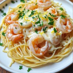- 8 ounces spaghetti or linguine - 1 pound large shrimp, peeled and deveined - 4 tablespoons unsalted butter - 3 cloves garlic, minced - 1 cup freshly grated Parmesan cheese - 1 teaspoon red pepper flakes (adjust based on heat preference) - 2 tablespoons fresh parsley, chopped - Salt and black pepper to taste - Zest of 1 lemon - Juice of half a lemon In this dish, I use spaghetti or linguine as the base. The pasta gives a nice bite. Choose large shrimp for a great texture. Peel and devein them for easy eating. Unsalted butter adds richness and flavor. Garlic adds a lovely aroma and taste. Freshly grated Parmesan cheese brings creaminess and depth. For seasoning, I like to add red pepper flakes for a touch of heat. Adjust the amount based on your taste. Fresh parsley gives a pop of color and freshness. Salt and black pepper enhance the flavors. The zest and juice of lemon brighten the dish. They add a fresh, zesty note that balances the richness. This ingredient list makes a simple yet delicious pasta dish. Each item plays a key role, ensuring you enjoy every bite. 1. Boil salted water. Start by filling a large pot with water. Add a generous amount of salt to it. This adds flavor to the pasta. 2. Cook until al dente. When the water boils, add 8 ounces of spaghetti or linguine. Follow the package instructions for cooking time. You want it firm to bite, known as al dente. 3. Reserve pasta water. Before draining the pasta, save about one cup of the starchy water. This water helps make the sauce creamy later. 1. Melt butter in a skillet. Take a large skillet and place it over medium heat. Add 4 tablespoons of unsalted butter. Let it melt gently. 2. Add garlic and red pepper flakes. Once the butter is melted, add 3 cloves of minced garlic and 1 teaspoon of red pepper flakes. Stir for one minute until you smell the garlic. 3. Cook shrimp until pink. Raise the heat to medium-high. Add 1 pound of large shrimp, peeled and deveined. Season with salt and black pepper. Cook for 2-3 minutes per side until the shrimp turn pink and opaque. 1. Toss pasta with shrimp. Lower the heat to medium. Add the drained pasta to the skillet with the shrimp. Toss them together well. 2. Adjust sauce consistency with pasta water. Slowly mix in the reserved pasta water, a little at a time. This makes the sauce creamy and helps it coat the pasta. 3. Stir in cheese, lemon zest, and juice. Finally, add 1 cup of freshly grated Parmesan cheese. Stir until it melts. Add zest from 1 lemon and juice from half a lemon for a fresh taste. Mix in 2 tablespoons of chopped parsley for color. To cook perfect pasta, timing is key. Aim for al dente, which means "to the bite." This pasta has a slight firmness that feels great in your mouth. Follow the package cooking time closely. Taste a strand a minute before the time is up. If it feels right, drain it. Always reserve some pasta water. This water has starch that helps thicken the sauce. It also adds flavor. Keep about a cup of water before you drain the pasta. You can use this later to adjust the sauce. To boost flavor, consider using garlic oil or fresh herbs. Garlic oil adds another layer of garlic taste. Fresh herbs like basil or thyme can brighten the dish. Toss in a handful of chopped herbs before serving. Adjust the spice level to fit your taste. If you like heat, add more red pepper flakes. For less heat, use fewer flakes. You can also add a pinch of black pepper for warmth without too much spice. {{image_2}} You can change the pasta for a different taste. Here are some fun options: - Gluten-free options: Use gluten-free pasta made from rice or corn. They cook well and taste great. - Whole grain or vegetable pasta: Whole grain pasta adds fiber. Vegetable pasta brings extra flavor and nutrition. If you want to switch up the protein, try these ideas: - Chicken or scallops as swaps: Chicken works well when diced and cooked just like shrimp. Scallops add a sweet touch and cook fast. - Vegetarian option with grilled veggies: Use grilled zucchini, bell peppers, or asparagus. They add a fresh taste and color to your dish. These variations help you make Minute Garlic Parmesan Shrimp Pasta your own! After cooking, let the dish cool down to room temperature. - Refrigeration: Place leftovers in an airtight container. They stay fresh for up to three days in the fridge. - Freezing: If you want to freeze it, use a freezer-safe container. It can last for up to three months. Just remember to thaw it in the fridge before reheating. To enjoy this dish again, reheating is key. - Best methods: Use a skillet over low heat for even warmth. You can add a splash of water or broth to keep it moist. - Avoiding overcooking shrimp: Heat just until warm, about five minutes. This keeps the shrimp tender and juicy, so they don’t turn rubbery. To make this dish dairy-free, you can swap out the Parmesan cheese. Nutritional yeast works great as a substitute. It gives a cheesy flavor without any dairy. You can also use a dairy-free cheese that melts well. Just check labels to avoid any dairy. Yes, you can use frozen shrimp! Just make sure to thaw them first. You can place them in a bowl of cold water for about 15 to 20 minutes. This helps them thaw evenly. Pat them dry with a paper towel before cooking. This way, they will sear nicely in the skillet. To keep shrimp juicy, watch the cooking time closely. Cook them for only 2-3 minutes per side. As soon as they turn pink, they are done. If you see them curling up tightly, they are overcooked. Keep the heat at medium-high for a quick cook while ensuring they stay tender. This blog post covered how to make a delicious shrimp pasta dish. I shared key ingredients like shrimp, butter, garlic, and cheese. You learned step-by-step instructions to cook pasta and sauté shrimp. Tips included timing for perfect pasta and ways to add flavor. I also suggested variations for dietary needs and how to store leftovers. In summary, this recipe offers fun and taste. Don't be afraid to experiment, and enjoy your meal!