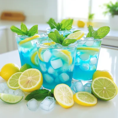 Blue Lagoon Tropical Lemonade Refreshing and Zesty Drink