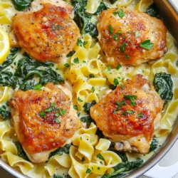 - 4 boneless, skinless chicken thighs - 8 ounces egg noodles - 3 tablespoons unsalted butter - 2 tablespoons olive oil - 3 cloves garlic, minced - 1 cup chicken broth - 1 cup baby spinach - 1 teaspoon dried thyme - 1 teaspoon smoked paprika - Salt and pepper to taste - Fresh parsley, chopped (for garnish) You can add a squeeze of lemon juice for zest. Chopped green onions also add a nice crunch. A sprinkle of grated Parmesan cheese gives a rich flavor. These garnishes will elevate your dish. Choose fresh chicken thighs for the best taste. Look for organic options if possible. Select high-quality egg noodles for better texture. Fresh garlic enhances flavor more than jarred. Use low-sodium chicken broth to control salt levels. Fresh spinach wilts better and tastes brighter than frozen. Always check for the best use-by dates on all items. {{ingredient_image_1}} Start by heating 2 tablespoons of olive oil in a large skillet over medium-high heat. While the oil heats, season 4 boneless, skinless chicken thighs with salt, pepper, smoked paprika, and dried thyme. Once the oil is hot, carefully place the chicken thighs in the skillet. Sear them for about 5-7 minutes on each side. You want them golden brown and cooked through. After cooking, remove the chicken from the skillet and set it aside on a plate. In the same skillet, add 3 minced garlic cloves and sauté them for around 30 seconds. You want to smell that garlic aroma! Next, pour in 1 cup of chicken broth and bring it to a simmer. Stir in 8 ounces of egg noodles. Cook the noodles according to the package instructions, which usually takes about 6-8 minutes. Stir occasionally to keep them from sticking. Once they are al dente, you're ready for the next step. After cooking the noodles, lower the heat. Add 3 tablespoons of unsalted butter and 1 cup of baby spinach to the skillet. Stir until the butter melts and the spinach wilts. Now, return the cooked chicken thighs to the skillet, nesting them into the noodles. Allow everything to warm together for an additional 2-3 minutes. Taste your dish and adjust the seasoning if needed. Serve hot, garnished with chopped fresh parsley for a pop of color and flavor. Enjoy your one-pan chicken and buttered noodles! To make your chicken full of flavor, use spices wisely. I like to season the chicken thighs with salt, pepper, smoked paprika, and dried thyme before cooking. This step boosts the taste a lot. Searing the chicken in hot oil gives it a nice brown color and a crispy outside. Cook each side for about 5-7 minutes until golden brown. This method seals in juices and keeps the chicken moist. Remove the chicken from the skillet and let it rest. This helps it stay tender. For the best buttered noodles, start with good-quality egg noodles. Cook them until they are al dente. Follow the package instructions for the right time. When you add the chicken broth to the skillet, it creates a tasty base for the noodles. Stir in the butter at the end. This makes the noodles rich and smooth. Don't forget to add baby spinach! It wilts quickly and adds color and nutrients. When serving, use a large bowl. Place the chicken on top of the noodles for a beautiful look. Garnish with fresh parsley for a pop of color. You can also add a lemon wedge on the side. This adds a fresh touch that brightens the dish. Enjoy your meal with family or friends. It’s a great way to share good food and good times! Pro Tips Perfectly Cooked Chicken: Use a meat thermometer to check the internal temperature of the chicken thighs. They should reach 165°F (75°C) for safe consumption and optimal juiciness. Garlic Flavor Boost: For a deeper flavor, consider adding the minced garlic at the very end of cooking the chicken. This will give the garlic a fresher taste and prevent it from burning. Texture Matters: Make sure to stir the noodles occasionally while they cook to prevent them from sticking together and ensure even cooking. Fresh Spinach Substitute: If baby spinach isn’t available, feel free to use other leafy greens like kale or Swiss chard. Just remember to cook them a minute longer to soften. {{image_2}} You can easily swap out chicken for plant-based proteins. Try using tofu or tempeh. Both absorb flavors well and give you a good texture. Sauté them in the same skillet until golden. Add the same spices for that great taste. You can also use more veggies. Peas, bell peppers, or mushrooms work great in this dish. They add color and nutrients, making your meal vibrant and healthy. If you like spice, consider adding red pepper flakes. Just a pinch can make a big difference. You can also stir in some diced jalapeños for heat. Mix these into the garlic when you sauté it. This step infuses the oil with flavor and heat. For a fun twist, add a splash of hot sauce when you finish cooking. It gives a nice kick to your buttered noodles. While egg noodles are tasty, other noodles can work well too. Try whole wheat noodles for a healthier option. Rice noodles are another great choice, especially for gluten-free meals. Cook them according to package instructions for best results. You can even use spiralized veggies like zucchini or carrots for a fun twist. They add crunch and are low in carbs. After cooking, let your One-Pan Chicken & Buttered Noodles cool down. Once cooled, place the dish in an airtight container. This keeps the meal fresh. Store it in the fridge for up to three days. When you want to eat, you can take it out and enjoy it again. If you want to save some for later, freezing works well. First, cool the dish completely before freezing. Then, transfer it to a freezer-safe container. Make sure to seal it tightly. You can freeze the chicken and noodles for up to three months. When you're ready to eat, just thaw in the fridge overnight. To reheat, you can use the microwave or the stovetop. If using a microwave, place the dish in a bowl. Add a splash of chicken broth or water to keep it moist. Heat it in short bursts, stirring in between. For stovetop reheating, use a skillet over low heat. Add a little broth and stir until heated through. Always check that it’s hot all the way through before serving. Enjoy your meal as if it was just made! Yes, you can use frozen chicken thighs. Just make sure to thaw them first. Thawing helps the chicken cook evenly. You can thaw chicken in the fridge overnight or use the microwave for a quick option. Once thawed, follow the same steps in the recipe. This will give you juicy and tender chicken. If you want to swap the egg noodles, you have options. You can use spaghetti or fettuccine for a different twist. Gluten-free pasta works too if you need it. Just cook the noodles according to package instructions. This way, you keep the dish tasty and satisfying. You can prepare this dish ahead of time with ease. Cook the chicken and noodles as per the recipe. Let them cool, then store in an airtight container. Place the chicken and noodles in the fridge for up to two days. When ready to eat, reheat on the stove or in the microwave. Add a splash of broth to keep it moist and delicious. In this blog post, we explored key ingredients, step-by-step instructions, and tips for a delicious dish. You learned how to prepare chicken and cook noodles perfectly. We shared ways to enhance flavor and suggested variations for all tastes. Lastly, we provided storage and reheating tips. Remember, cooking can be fun and easy with the right steps. Keep these tips close as you create a meal your loved ones will enjoy. Happy cooking!