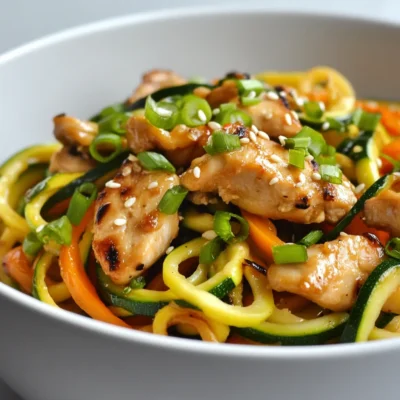 Garlic Chicken Zucchini Noodles Stir Fry Delight