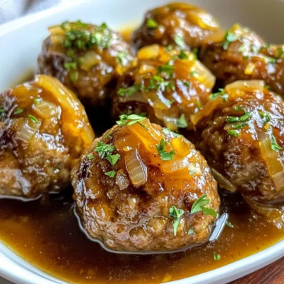 French Onion Meatballs Savory and Comforting Dish