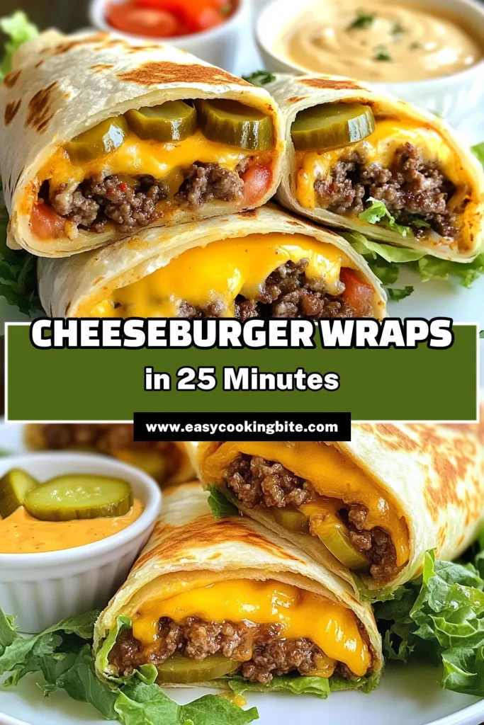 Discover the ultimate cheeseburger wrap recipe that's perfect for a quick dinner! This easy taco wrap hack combines ground beef, cheddar cheese, and fresh veggies in a delicious tortilla. Ideal for busy nights, these quick dinner wraps are not only satisfying but also fun to make. Get creative with cheesy tortilla ideas and enjoy a meal that’s sure to please the whole family. Try this ground beef tortilla recipe tonight! #CheeseburgerWrap #EasyWraps #QuickDinner #TacoHack