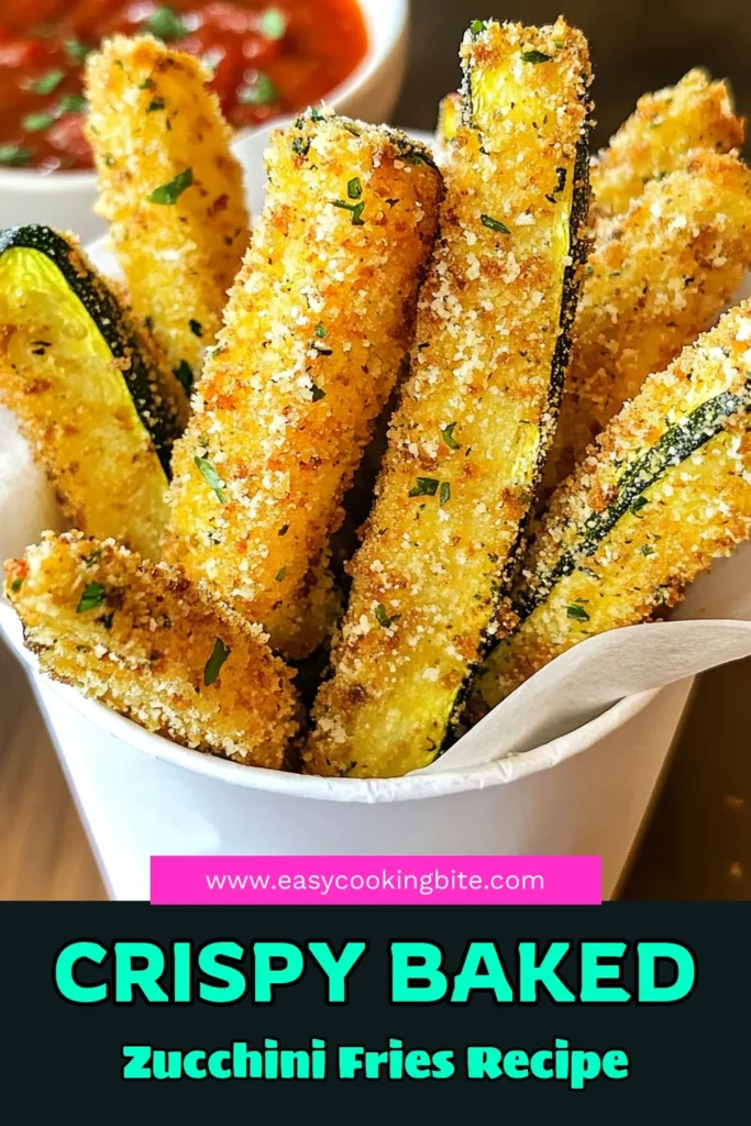 Discover the deliciousness of baked zucchini fries with this easy baked Parmesan zucchini recipe! Perfect as healthy veggie fries, these gluten-free zucchini fries are a crunchy snack everyone will love. With just a few ingredients, you can whip up a guilt-free treat that's great for sharing. Try these baked zucchini fries at your next gathering! Save this recipe and delight your taste buds today! #ZucchiniFries #HealthySnacks #ParmesanRecipe #GlutenFreeSnacks