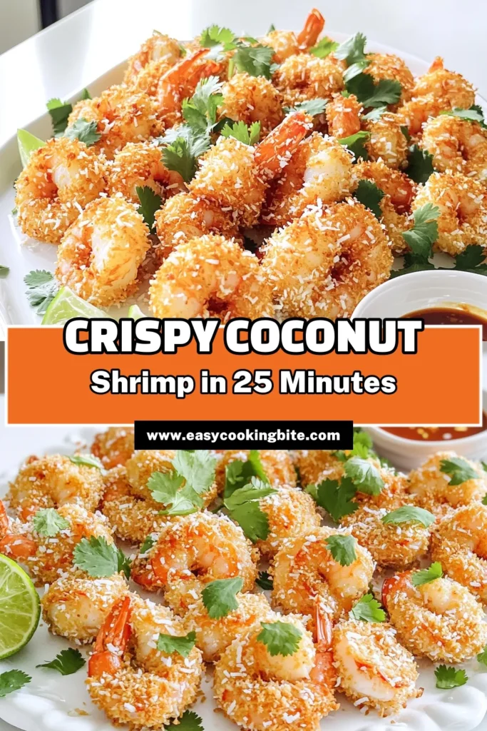 Savor the taste of Crispy Coconut Shrimp Delight with this easy air fryer recipe! Perfectly golden and crunchy, these shrimp are coated in a delightful mix of coconut and panko, making them an irresistible treat. In just 25 minutes, you can whip up a delicious dish that pairs wonderfully with sweet chili sauce. Click to explore the full recipe and impress your guests! Get ready to dive into flavor! #CoconutShrimp #AirFryerRecipes #SeafoodLovers #EasyRecipes