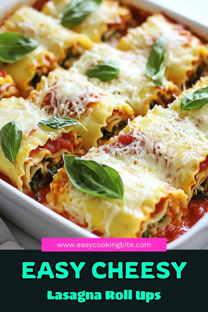 Discover the ultimate lasagna roll ups recipe that's perfect for any meal! These easy lasagna roll ups feature creamy ricotta cheese and fresh spinach, making them a delicious vegetarian option. Indulge in ricotta cheese lasagna roll ups that are quick to prepare and crowd-pleasing. Perfect for family dinners or meal prep, these spinach lasagna roll ups will become a new favorite. Save this recipe now and enjoy a comforting dish tonight! #LasagnaRollUps #VegetarianRecipes #ComfortFood #EasyRecipes