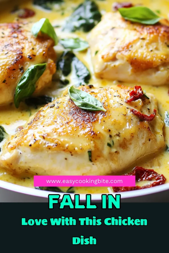 Indulge in this irresistible Marry Me Chicken recipe, featuring a luscious skillet chicken dinner that’s sure to impress! This creamy chicken with sun-dried tomatoes is a perfect option for quick weeknight meals, ready in just 30 minutes. With simple ingredients like spinach and Parmesan, create an easy chicken recipe that's both delicious and satisfying. Try it tonight and fall in love! Save this recipe for your next dinner idea! #MarryMeChicken #SkilletDinner #EasyChickenRecipes #QuickMeals
