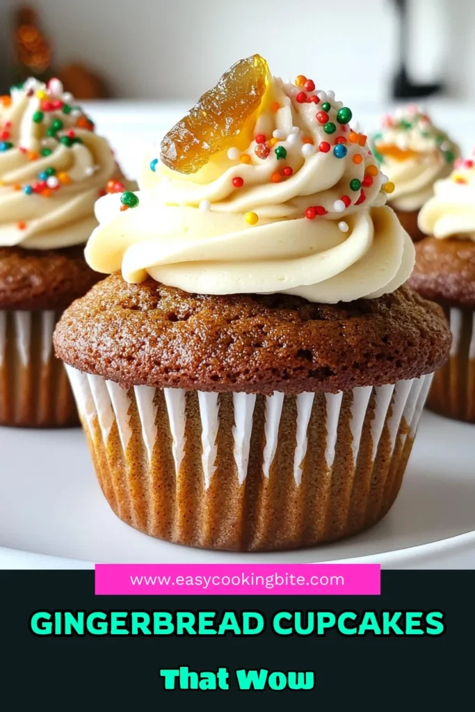 Indulge in the festive magic of Gingerbread Cupcakes Delight! These scrumptious cupcakes are packed with warm spices and topped with rich cream cheese frosting, making them perfect for holiday gatherings. With easy-to-follow steps, learn how to create a batch that will impress friends and family alike. Click to explore the full recipe and bring joy to your dessert table this season! #GingerbreadCupcakes #HolidayBaking #FestiveDesserts #CupcakeRecipe