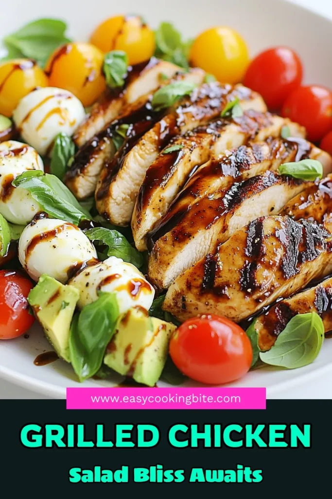Looking for a fresh and delicious meal? Try this Balsamic Chicken Avocado Caprese Salad! Packed with flavor from grilled chicken, creamy avocado, and fresh mozzarella, it’s the perfect healthy salad recipe for any occasion. Elevate your lunch or dinner with this easy balsamic chicken salad that features juicy tomatoes and aromatic basil. Don’t miss out, save this grilled chicken recipe today! #HealthyEats #SaladRecipes #Caprese #GrilledChicken