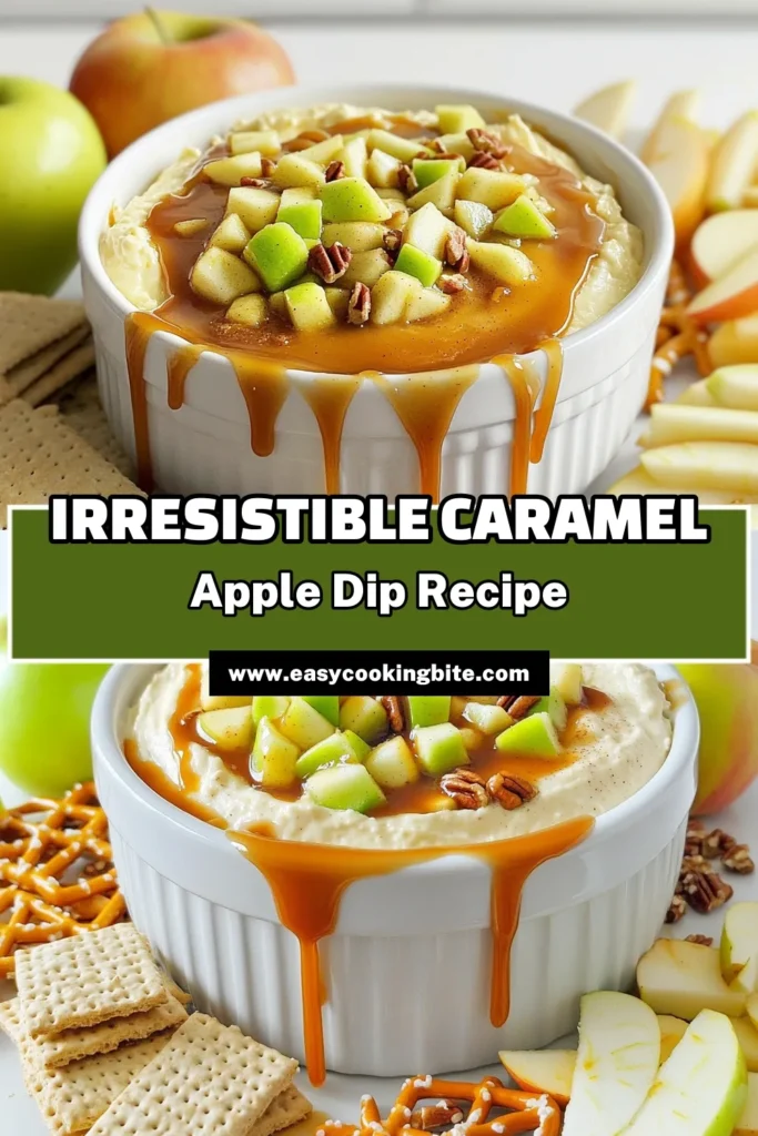 Indulge in a delightful treat with this Caramel Apple Cheesecake Dip that's perfect for any gathering! This creamy dip combines soft cream cheese, sweet caramel, and fresh apples, creating a flavor explosion that leaves everyone wanting more. Ready in just 15 minutes, it's a must-try recipe for your next party! Click through to discover how to whip up this deliciousness and impress your guests! #dessertrecipe #cheesecakedip #caramelapple #partyfood