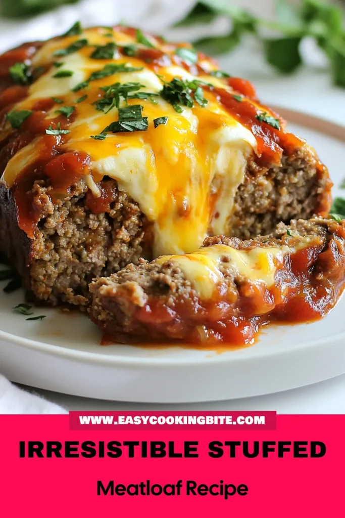 Discover the ultimate comfort food with this stuffed Italian meatloaf recipe! This cheesy meatloaf combines ground beef and pork for a delicious twist, topped with marinara sauce for extra flavor. Perfect for family dinners, this Italian meatloaf is not only easy to make but also a crowd-pleaser. Try it today and impress your loved ones! Save this recipe for your next meal. #StuffedItalianMeatloaf #CheesyMeatloaf #ItalianMeatloafRecipe #MeatloafWithMarinaraSauce