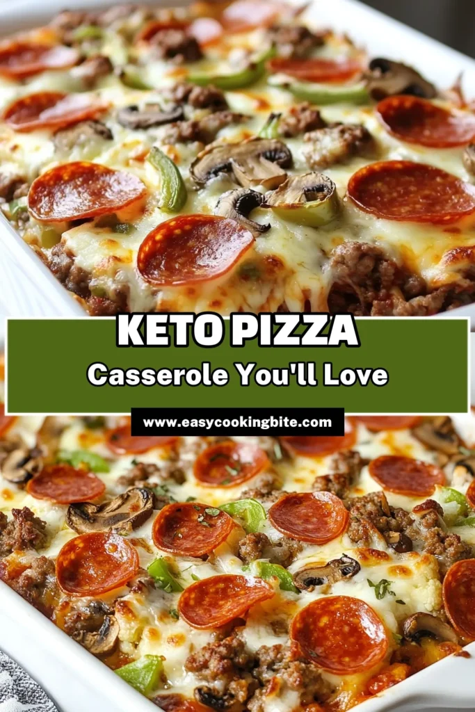 Craving a delicious low-carb pizza option? Try this Keto Supreme Pizza Casserole that combines all your favorite flavors in one dish! Perfect for meal prep, this easy keto pizza casserole is made with Italian sausage, cauliflower, and loads of cheese. Dive into this tasty low-carb pizza recipe and enjoy a guilt-free indulgence. Ideal for family dinners and great for leftovers! Save this recipe now! #KetoPizzaCasserole #LowCarbPizzaRecipe #KetoCasseroleRecipes #CauliflowerPizzaBake