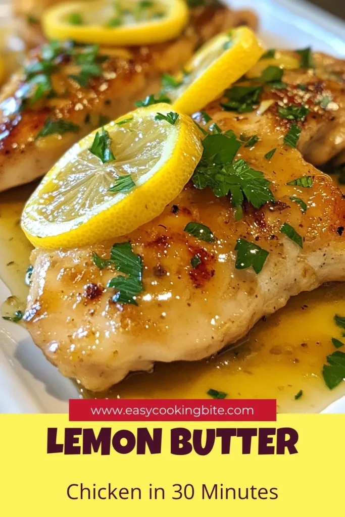 Indulge in this delicious lemon butter chicken recipe for an easy chicken dinner that’s bursting with flavor. This garlic lemon chicken is cooked to perfection in one skillet, making clean-up a breeze. Enjoy buttery lemon chicken that is juicy and infused with zesty goodness. Perfect for weeknights or special occasions! Save this easy skillet chicken recipe for a quick dinner solution. #LemonButterChicken #EasyChickenDinner #SkilletChickenRecipe #GarlicLemonChicken