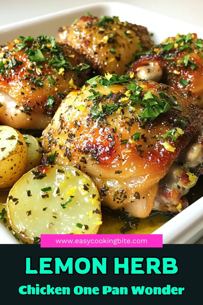 Discover a delicious way to enjoy dinner with this Zesty Lemon Herb Chicken & Potatoes recipe! Juicy chicken thighs are marinated in a vibrant lemon and herb blend, then roasted with tender baby potatoes for a meal that's full of flavor and easy to make. Perfect for any night of the week, this dish will impress your taste buds. Click through for the full recipe and bring zesty goodness to your table! #LemonChicken #SheetPanDinner #EasyRecipes #HealthyEating