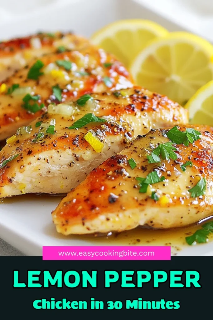 Discover the perfect Zesty Lemon Chicken Recipe that brings a burst of flavor to your table! This Easy Lemon Pepper Chicken is not only a Quick Chicken Breast Dinner but also a healthy choice thanks to its delicious lemon marinade. Ready in just 30 minutes, you'll enjoy Flavorful Grilled Chicken that's perfect for busy weeknights. Don’t miss out on this fresh and vibrant dish—save and try it today! #LemonChicken #QuickDinner #HealthyRecipes #GrilledChicken