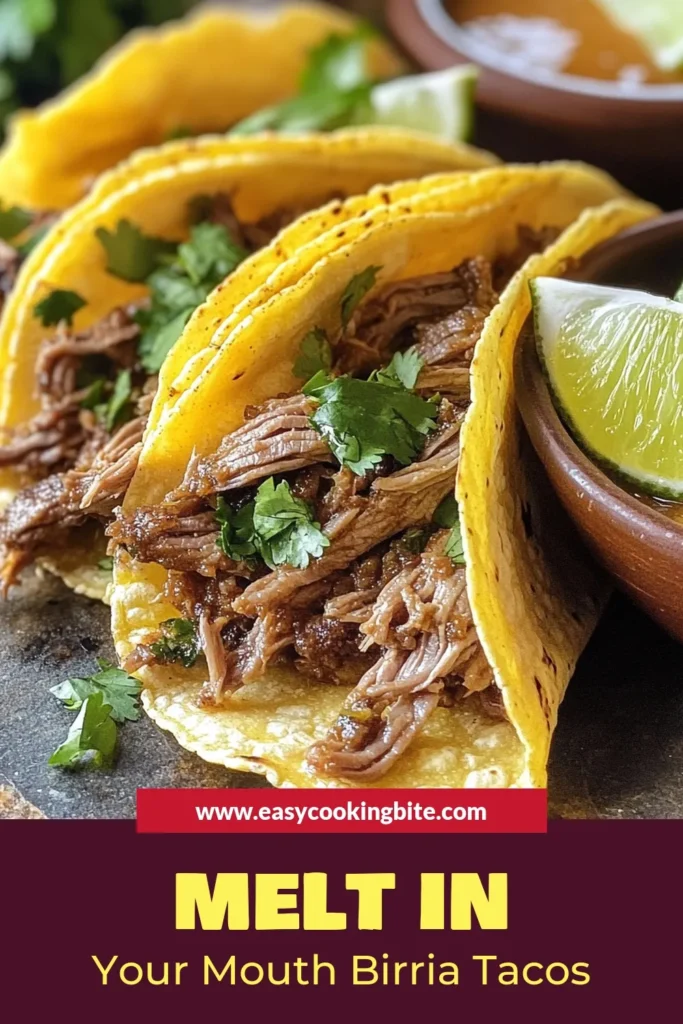 Discover the ultimate birria tacos recipe that's perfect for your next gathering! These savory birria tacos combine tender beef and lamb birria, rich flavors, and brightly colored ingredients. Learn how to make birria tacos with our easy step-by-step guide. Enjoy the tender meat wrapped in warm corn tortillas, paired with delicious consomé for dipping. Don’t miss out—save this recipe for a flavorful feast! #BirriaTacos #MexicanCooking #ComfortFood #TacoTuesday