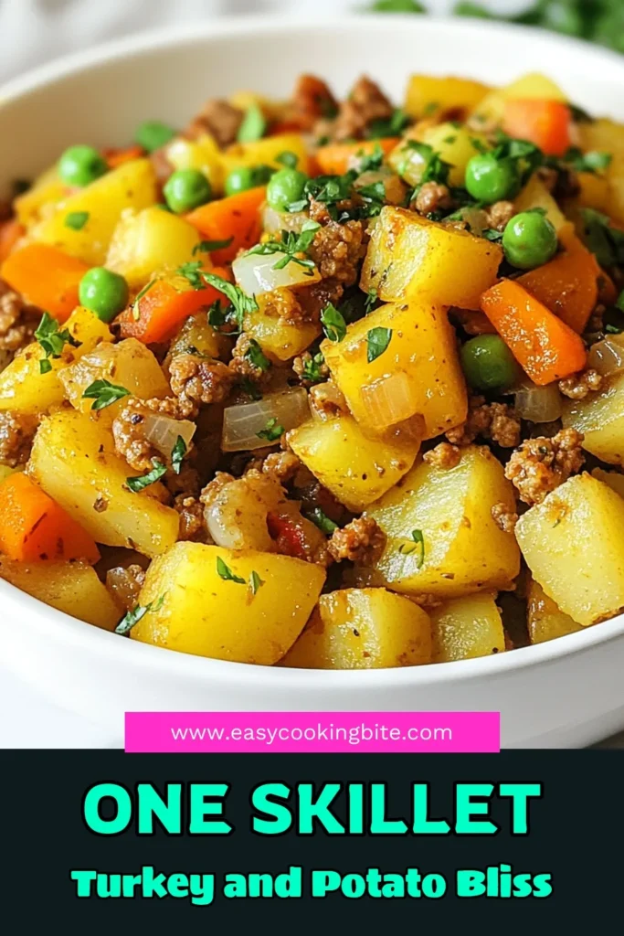 Looking for a quick dinner recipe? Try this savory ground turkey potato skillet! This healthy ground turkey meal features ground turkey, diced potatoes, and colorful veggies, all cooked in one skillet for easy cleanup. Perfect for busy weeknights, this potato skillet dinner is packed with flavor and nutrition. Save this ground turkey recipe for your next family meal and enjoy a delicious dish in just 30 minutes! #GroundTurkeyRecipe #HealthyDinner #QuickRecipes #SkilletMeals