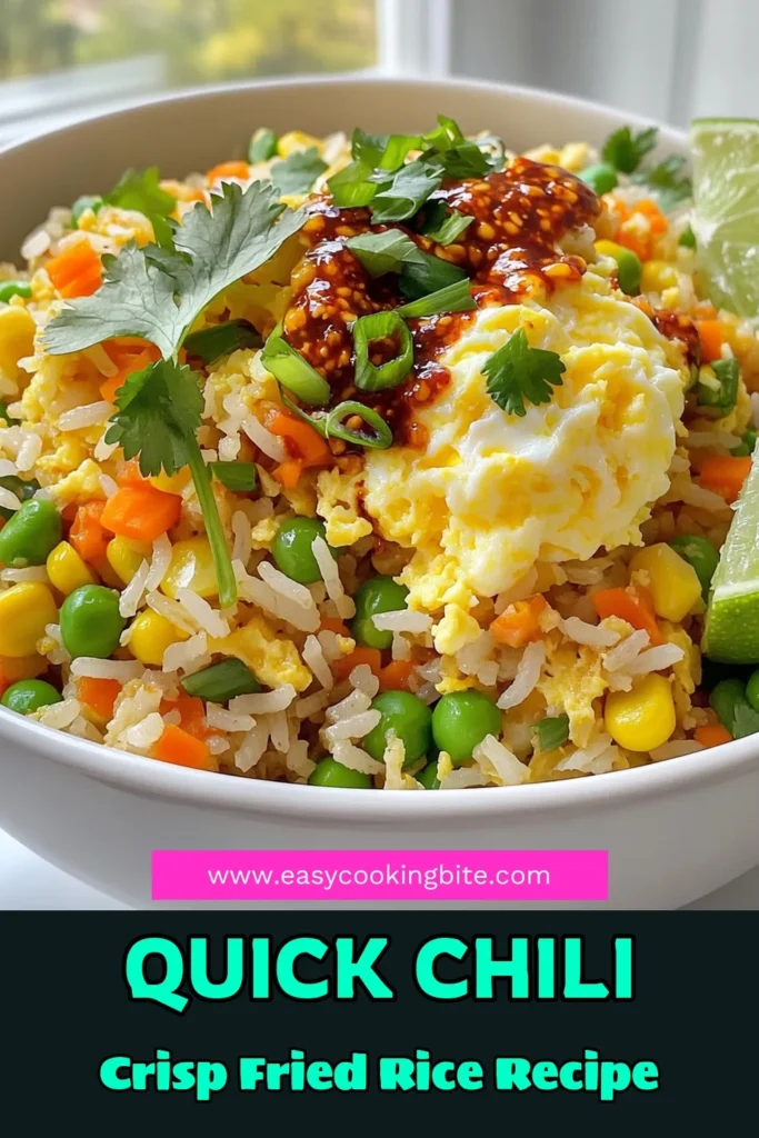 Looking for a quick and delicious meal? Try this Minute Chili Crisp Fried Rice! In just 15 minutes, you can whip up a flavorful dish using day-old jasmine rice, chili crisp, and fresh veggies. This simple recipe is perfect for busy nights and is sure to impress. Click to explore the full recipe and elevate your weeknight dinners! #ChiliCrispFriedRice #QuickRecipes #EasyDinner #FlavorfulMeals