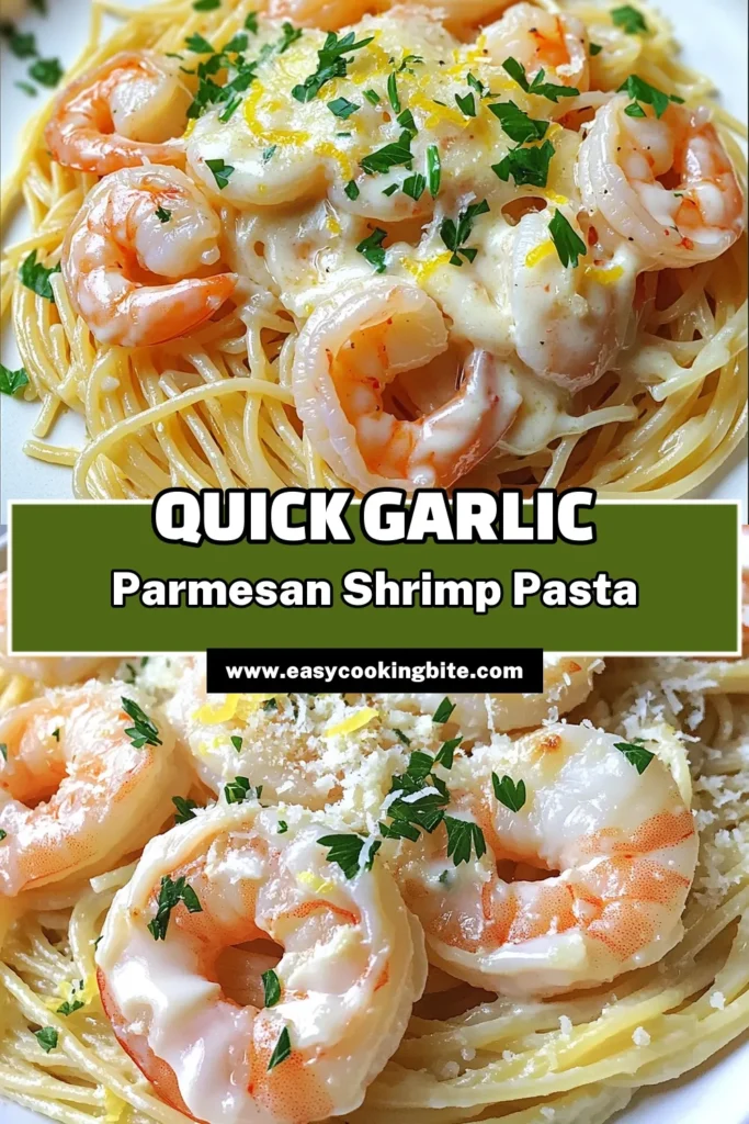 Savor the flavor of this Minute Garlic Parmesan Shrimp Pasta that's quick and delicious! In just 20 minutes, you can whip up a creamy, zesty dish that features succulent shrimp, fragrant garlic, and a sprinkle of fresh parsley. Perfect for busy nights or impressing guests, this recipe will become a favorite. Click through for the full recipe and make mealtime memorable! #GarlicShrimpPasta #EasyDinnerRecipes #QuickMeals #ShrimpPastaRecipe