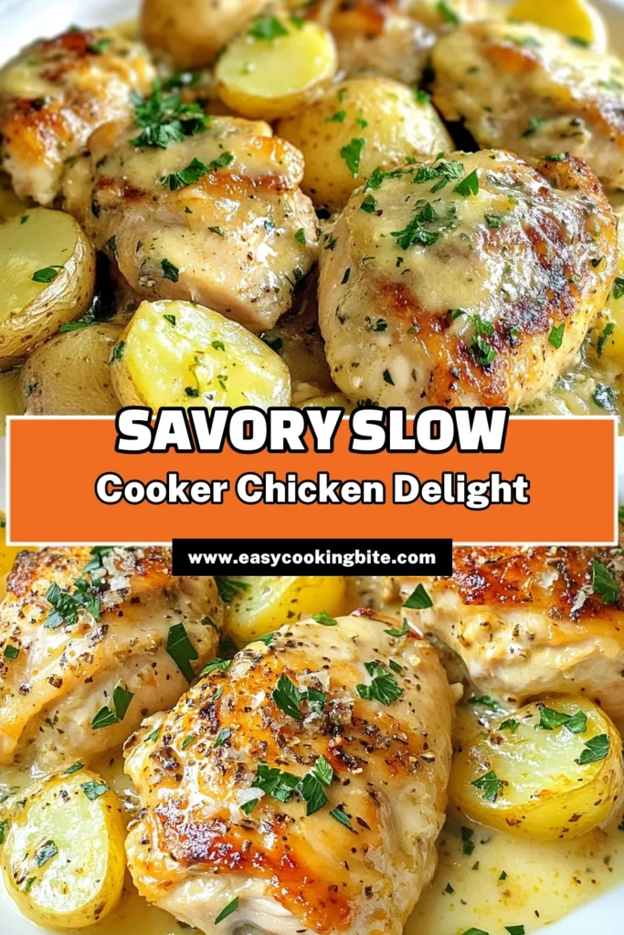 Indulge in this delicious Slow Cooker Parmesan Garlic Chicken and Potatoes recipe! Perfect for busy weeknights, this easy chicken and potatoes dish is a must-try for fans of Italian chicken slow cooker meals. With tender chicken breasts infused with garlic and Parmesan, this crockpot recipes dinner is sure to impress. Get ready to savor every bite! Save this recipe for your next dinner idea! #SlowCookerChickenRecipes #CrockpotRecipesDinner #ParmesanGarlicChicken #EasyChickenAndPotatoes