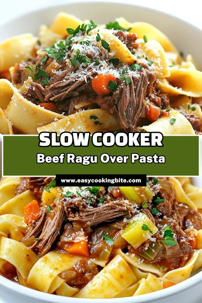 Indulge in the rich flavors of our Heavenly Slow Cooker Beef Ragu with Pappardelle! This comforting dish features tender beef chuck simmered in a savory tomato sauce, served over luscious pasta. Perfect for dinners with family or friends! Ready for a delightful cooking adventure? Check out our full recipe and impress everyone at your table. #SlowCookerRecipes #BeefRagu #PastaLovers #ComfortFood