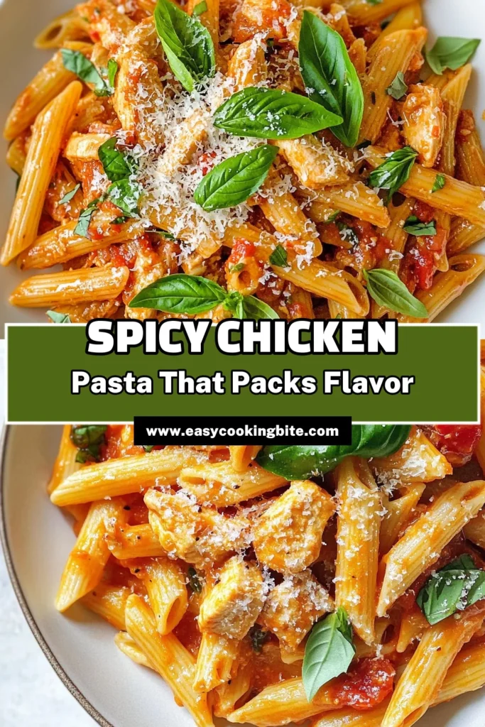 Looking for a delicious meal that packs a punch? Try this Spicy Chicken Arrabbiata Pasta recipe! Featuring tender chicken, penne pasta, and a fiery Italian Arrabbiata sauce, it’s the perfect chicken pasta dinner for any occasion. Quick and easy to make, this spicy pasta will impress your taste buds. Don’t forget to save this recipe for a flavorful weeknight dinner! #SpicyChickenArrabbiata #PennePastaRecipe #EasySpicyPasta #ChickenPastaDinner