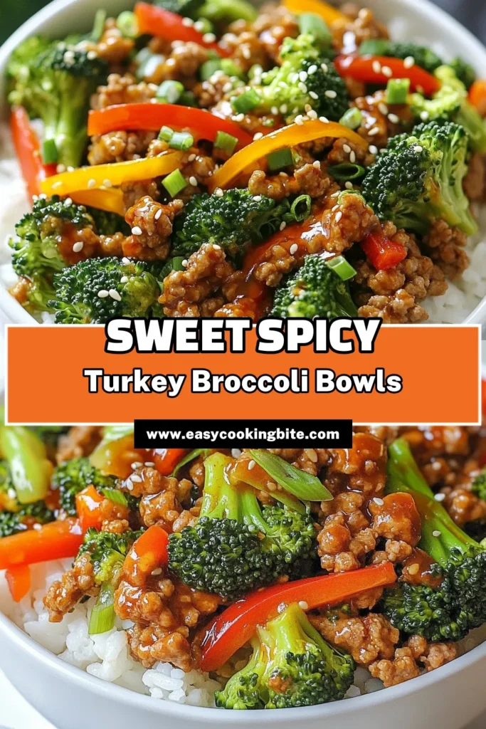 Looking for a quick healthy dinner? Try this Sweet and Spicy Ground Turkey Broccoli Bowl recipe! Packed with flavor, this gluten-free turkey recipe features sautéed ground turkey, vibrant broccoli, and sweet sriracha sauce for a hearty stir-fry. Perfect for busy nights, this delicious turkey broccoli bowl can be served over rice or quinoa. Save this recipe and enjoy a healthy twist on turkey tonight! #groundturkey #healthyrecipes #glutenfree #turkeydinner