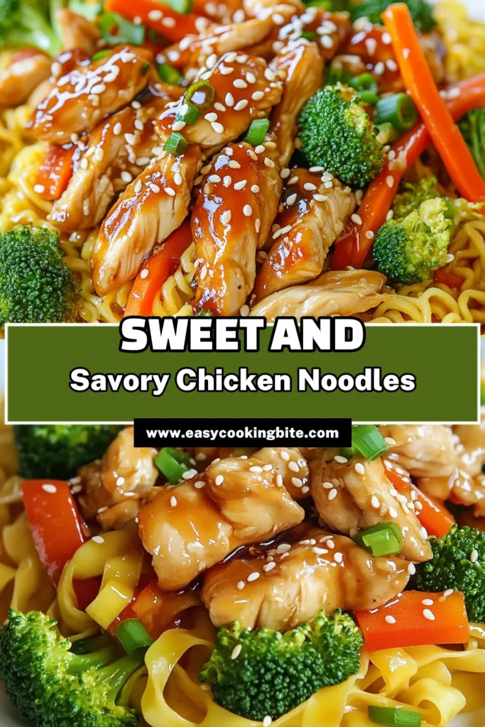 Savor the flavors of Honey Garlic Chicken Noodles with this easy dinner recipe that's perfect for busy nights! This quick chicken stir-fry combines tender egg noodles with juicy chicken, vibrant vegetables, and a sweet honey garlic sauce. Ideal for a healthy chicken noodles dish that the whole family will love. Try it today and make mealtime effortless! Save this recipe for later! #HoneyGarlicChicken #EasyDinnerRecipes #QuickChickenStirFry #HealthyChickenNoodles