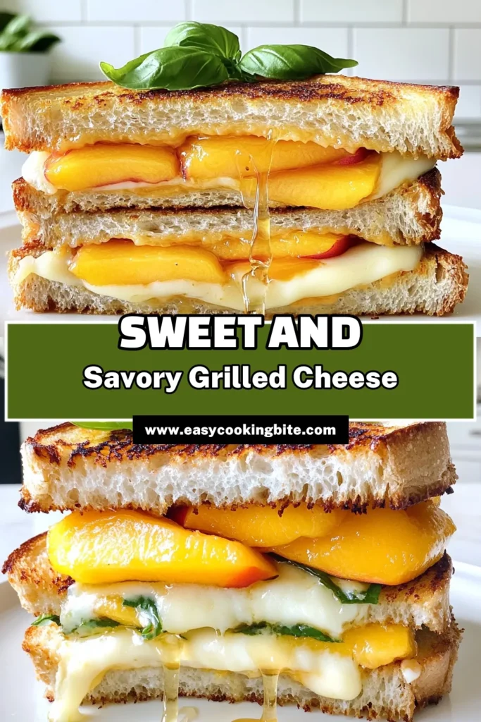 Indulge in the deliciousness of Honey Peach White Cheddar Grilled Cheese! This unique twist on a classic sandwich combines juicy peaches, rich white cheddar, and a drizzle of honey for a mouthwatering experience. Perfect for a quick lunch or snack, this easy recipe is ready in just 15 minutes. Click to explore the full recipe and elevate your grilled cheese game today! #GrilledCheese #PeachRecipes #ComfortFood #QuickEats