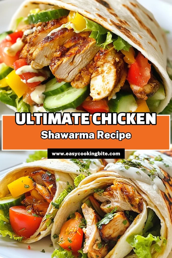 Discover the deliciousness of this easy chicken shawarma recipe featuring flavorful chicken thighs and a creamy garlic sauce for shawarma. Perfect for pita bread fillings, this homemade shawarma will impress your family and friends. Serve it with fresh veggies and a tangy garlic sauce that complements every bite. Don't miss out on this tasty dish—save this recipe for your next meal! #ChickenShawarma #HomemadeShawarma #GarlicSauce #PitaBreadFillings