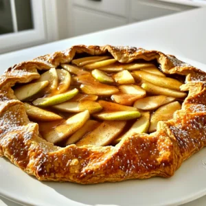 To make a Maple Apple Galette, gather these key items: - 2 cups all-purpose flour - 1/2 teaspoon salt - 1 tablespoon sugar - 1/2 cup unsalted butter, chilled and diced - 6-8 tablespoons ice water - 3-4 medium apples (like Granny Smith or Honeycrisp), peeled, cored, and thinly sliced - 1/4 cup pure maple syrup - 1 tablespoon lemon juice - 1 teaspoon cinnamon - 1/4 teaspoon nutmeg - 1 tablespoon cornstarch - 1 egg, beaten (for egg wash) - Sugar for sprinkling You can add your twist to the galette with these options: - A pinch of ginger for warmth - Chopped nuts for crunch - Raisins or dried cranberries for sweetness - A splash of vanilla extract for depth If you need swaps, here are some ideas: - Use whole wheat flour for a nuttier taste. - Swap unsalted butter with coconut oil for a dairy-free option. - Maple syrup can be replaced with honey or agave syrup. - Use any tart apple variety if you can’t find the ones listed. These ingredients come together to create a warm, sweet treat. Each part plays a key role in flavor and texture. The key is to have fun while mixing and matching based on what you like! Mixing Dry Ingredients Start by gathering your dry ingredients. In a large bowl, mix 2 cups of all-purpose flour, 1/2 teaspoon of salt, and 1 tablespoon of sugar. This mix gives your dough the right texture and flavor. Adding Butter and Forming Dough Next, take 1/2 cup of chilled, diced unsalted butter. Add it to the dry mix. Use your fingers or a pastry cutter to blend until it looks like coarse crumbs. This step is key for a flaky crust. Chilling the Dough Now, add ice water slowly, about 6-8 tablespoons. Mix until a ball forms. Wrap the dough in plastic wrap and chill it in the fridge for at least 30 minutes. This keeps the butter cold and helps the dough hold its shape. Combining Ingredients While the dough chills, prepare the apples. Peel and core 3-4 medium apples, like Granny Smith or Honeycrisp, then slice them thin. In a bowl, mix the apple slices with 1/4 cup of pure maple syrup, 1 tablespoon of lemon juice, 1 teaspoon of cinnamon, 1/4 teaspoon of nutmeg, and 1 tablespoon of cornstarch. Toss well until the apples are coated. Allowing Flavors to Develop Let the apple mixture sit for about 10 minutes. This allows the flavors to blend and the apples to soften slightly. Rolling Out the Dough Preheat your oven to 425°F (220°C). On a floured surface, roll out the chilled dough into a 12-inch round circle. Be gentle to keep the dough light and flaky. Transfer the rolled dough to a parchment-lined baking sheet. Placing and Folding the Apples Spoon the apple filling into the center of the dough, leaving a 2-inch border around the edges. Carefully fold the edges over the apples, making pleats as you go. This creates a rustic look and holds in the filling. Baking Instructions Brush the edges of the dough with a beaten egg for a golden finish. Sprinkle sugar on top for extra sweetness. Place the galette in your preheated oven and bake for 25-30 minutes. The crust should turn golden brown, and the apples need to be tender. To make your galette dough just right, keep your butter cold. Cold butter creates flaky layers. Mix the flour, salt, and sugar first. Then, add the chilled butter and mix until it looks like crumbs. Add the ice water slowly. This gives the dough a nice texture. Don't overmix; just bring it together. The best apples for this galette are tart and sweet. I love using Granny Smith or Honeycrisp apples. They hold their shape well when baked. You want apples that balance sweetness and tartness. This mix gives great flavor and texture. Avoid mushy apples like Red Delicious. Always preheat your oven to 425°F (220°C). A hot oven helps the crust become golden and crispy. Bake until the edges look brown and the apples are soft. Let the galette cool for a few minutes before slicing. This helps the filling set, making it easier to cut. Enjoy your galette warm or at room temperature! {{image_2}} You can mix flavors in your galette for fun. Try pears with apples for a sweet twist. Adding cranberries gives a tart kick. Want a spice boost? Use ginger or cardamom. You can also add nuts like walnuts or pecans for crunch. Mix and match to find your favorite blend! If you need a gluten-free option, swap the flour. Use a gluten-free blend instead. Make sure it has xanthan gum for proper texture. The rest of the recipe stays the same. Your galette will still taste great and have a lovely crust. Seasonal fruits can change the galette's vibe. In spring, use cherries or strawberries. Summer is perfect for peaches or plums. In fall, stick with apples or pears. Winter calls for citrus fruits like oranges or grapefruits. Each fruit brings its own charm to the dish! After enjoying your galette, let any leftovers cool completely. Place slices in an airtight container. You can store them in the fridge for up to 3 days. If you cover the galette well, it stays fresh longer. To reheat, preheat your oven to 350°F (175°C). Place the galette on a baking sheet. Heat for about 10-15 minutes. This warms the galette and keeps the crust crispy. You can also use a microwave for quick reheating. Just warm it for 30 seconds, but know the crust will not be as crisp. If you want to save some galette for later, you can freeze it. Wrap the cooled galette tightly in plastic wrap and then in foil. It can stay in the freezer for about 2-3 months. When you're ready to enjoy it, thaw it in the fridge overnight. Then, reheat in the oven for the best texture. A galette is more rustic than a pie. It has a free-form shape, while a pie is in a dish. The crust of a galette is usually thicker and flakier. You can see the filling peeking out, which adds to its charm. A pie has a top crust and is often more formal. Both are delicious, but a galette feels more casual and easy. Yes, you can use other sweeteners if you prefer. Honey, agave syrup, or brown sugar work well. Each sweetener will change the flavor slightly. Maple syrup adds a unique taste, but other options can be just as tasty. Adjust the amount based on how sweet you want your filling. You’ll know the galette is done when the crust is golden brown. The apples should be tender and bubbly. Baking usually takes 25-30 minutes at 425°F (220°C). Keep an eye on it towards the end. If the crust is brown and the apples are soft, it’s ready to come out! This post covered all the steps to make a great galette. We explored key ingredients, from essential items to custom options. I shared tips on making the best dough and choosing the right apples. We also looked at fun variations and how to store leftovers. You can now enjoy delicious galette with confidence. Experiment with flavors and share your results. Happy baking!