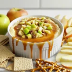 To make this caramel apple cheesecake dip, you will need: - 8 oz cream cheese, softened - 1 cup powdered sugar - 1 teaspoon vanilla extract - 1 cup sour cream - 1/2 cup caramel sauce (store-bought or homemade) - 1 medium apple, diced (Granny Smith or Honeycrisp) - 1/2 teaspoon cinnamon - 1/4 cup chopped pecans or walnuts (optional) You can add more flavor to your dip with these options: - A pinch of nutmeg for warmth - A splash of lemon juice to brighten the taste - A handful of mini chocolate chips for sweetness For the best experience, serve this dip with: - Graham crackers for a crunchy bite - Fresh apple slices that match the dip - Pretzel sticks for a salty contrast 1. Start by softening 8 oz of cream cheese. You want it creamy. 2. Place the cream cheese in a mixing bowl. 3. Use an electric mixer to beat the cream cheese until smooth. 4. Gradually add 1 cup of powdered sugar. Keep mixing until it blends well. 5. Next, stir in 1 teaspoon of vanilla extract. 6. Add 1 cup of sour cream. Mix until the dip is smooth and creamy. 7. Dice 1 medium apple into small pieces. Granny Smith or Honeycrisp works great. 8. Gently fold the diced apple and 1/2 teaspoon of cinnamon into the mixture. 9. Transfer the dip to a serving bowl. 10. Drizzle 1/2 cup of caramel sauce over the top. Let it flow down the sides. 11. If you like, sprinkle 1/4 cup of chopped pecans or walnuts on top. 12. Serve with graham crackers, apple slices, or pretzel sticks for dipping. - Use a festive bowl for the dip to make it pop. - Top with extra caramel and diced apples for a nice look. - Arrange your dipping options around the bowl for an inviting display. To make a great cheesecake dip, start with softened cream cheese. This helps it mix smoothly. Use a hand mixer to blend the cream cheese and powdered sugar. Mix until it is creamy and smooth. Add the vanilla extract and sour cream next. These ingredients add flavor and creaminess. When adding the diced apple, choose a tart apple like Granny Smith. The tartness balances the sweetness of the caramel. If you like crunch, sprinkle chopped nuts on top. Pecans or walnuts work well. One common mistake is not softening the cream cheese. Cold cream cheese is hard to mix. Another mistake is adding too much caramel. Too much can make the dip too sweet. Make sure to measure the caramel sauce. Avoid over-mixing the dip after adding the apple. You want to keep some texture. Lastly, don’t forget to taste your dip. Adjust the cinnamon or sweetness to your liking. Making homemade caramel sauce is easy and fun. Start with simple ingredients: sugar, butter, and cream. In a saucepan, heat one cup of sugar over medium heat. Stir it until it melts and turns golden brown. Next, add 6 tablespoons of butter. Stir until it melts completely. Then, slowly pour in 1/2 cup of cream. Be careful, as it may bubble up. Stir until smooth. Let it cool before using in your dip. Homemade caramel adds a rich flavor that elevates your cheesecake dip. {{image_2}} You can change the flavor of your caramel apple cheesecake dip. Here are some ideas: - Chocolate Chips: Add mini chocolate chips for a sweet twist. - Toffee Bits: Mix in toffee bits for extra crunch and flavor. - Pumpkin Spice: Use pumpkin spice instead of cinnamon for a fall taste. - Maple Syrup: Swap caramel for maple syrup for a unique flavor. These options can make your dip fun and exciting. Try different combinations to find your favorite one! The type of apple you choose can change the taste. Here are some great options: - Granny Smith: Tart and crisp, perfect for balance. - Honeycrisp: Sweet and juicy, adds a nice flavor. - Fuji: Very sweet and crunchy, a great choice for kids. - Gala: Mildly sweet, good for a softer texture. Experiment with different apples to see which you like best! If you need a nut-free or dairy-free dip, you can still enjoy it. Here’s how: - Cream Cheese Substitute: Use a dairy-free cream cheese alternative. - Sour Cream Alternative: Swap sour cream for coconut yogurt. - Nut-Free Toppings: Skip the nuts or use seeds like sunflower seeds. These changes can help you create a dip that fits your dietary needs. Enjoy every bite! To store leftovers, place the dip in an airtight container. Make sure to cover it well. This keeps it fresh and tasty. You can store it in the fridge. The cool air helps it stay good. You can freeze this dip, but it's best to avoid it if possible. Freezing changes the texture. If you freeze it, use a freezer-safe container. Make sure to seal it tightly. When ready to eat, let it thaw in the fridge. Stir well before serving again. In the fridge, this dip lasts about 3 to 5 days. Always check for any off smell or change in color. If it looks or smells bad, throw it out. Keeping it in a sealed container helps it stay fresh longer. Yes, you can make this dip ahead of time. I suggest preparing it a day in advance. This will allow the flavors to blend well together. Just store it in the fridge in an airtight container. Before serving, drizzle with caramel and add fresh apples for a nice look. If you want a different option, try Greek yogurt. It provides a creamy texture and a tangy taste. Cottage cheese also works well if you blend it smooth. These swaps may change the flavor a bit, but they keep the dip yummy. To make this dip healthier, use low-fat cream cheese or Greek yogurt. You can also reduce the powdered sugar or use a sugar substitute. Adding more diced apples can boost fiber and flavor. For a nut-free version, skip the nuts and focus on using fresh fruits for dipping. We covered all you need for a great cheesecake dip. You learned about key ingredients, optional flavor add-ins, and tasty dipping options. Following the step-by-step instructions ensures the best results. Remember the tips to avoid common mistakes and try out different variations for fun new flavors. Store leftovers properly for future enjoyment. So, grab your apples and enjoy this delicious dip with family and friends!