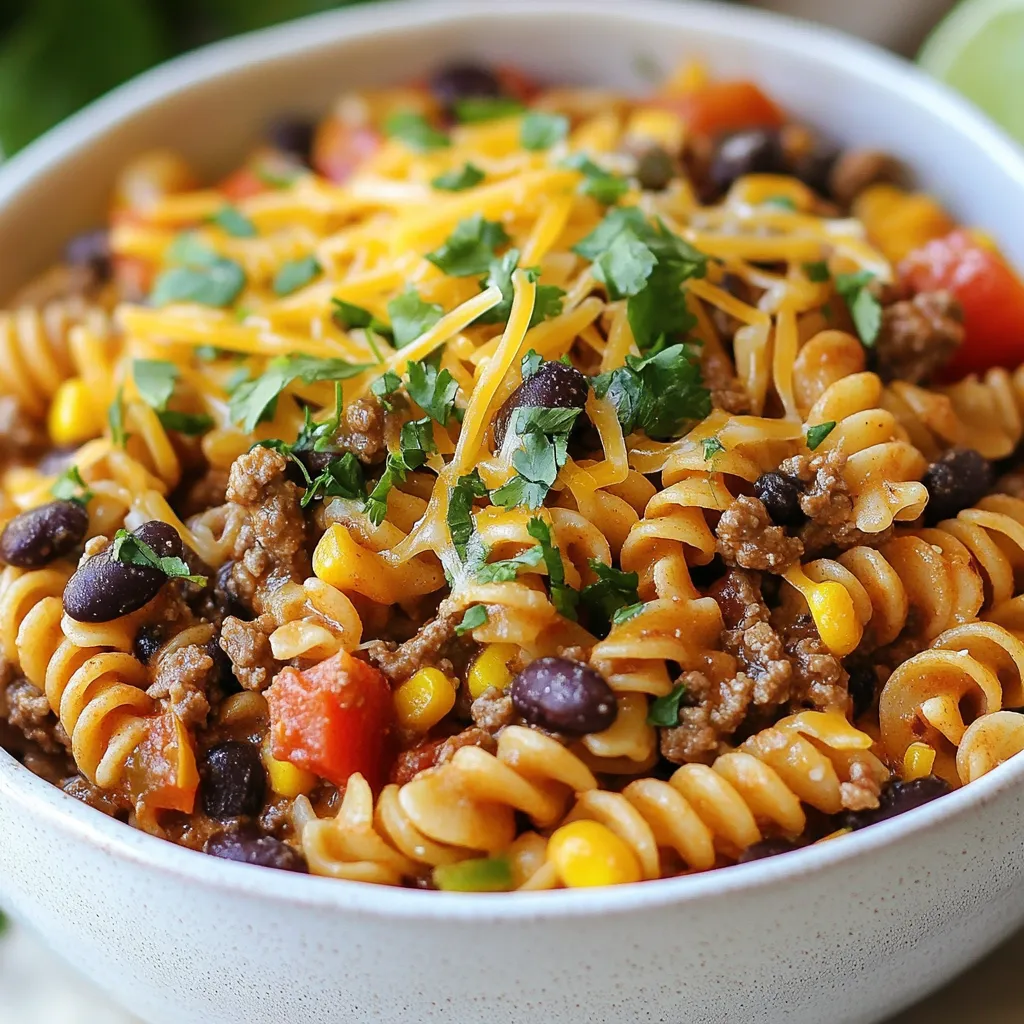 One Pot Beef Taco Pasta Easy and Flavorful Meal