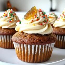 - 1 ½ cups all-purpose flour - 1 teaspoon baking soda - 1 teaspoon baking powder - 1 teaspoon ground ginger - 1 teaspoon ground cinnamon - ½ teaspoon ground nutmeg - ½ teaspoon salt - ½ cup unsalted butter, softened - ¾ cup brown sugar, packed - 2 large eggs - 1 cup unsulfured molasses - ½ cup milk - 1 teaspoon vanilla extract - 8 oz cream cheese, softened - ½ cup unsalted butter, softened - 2 cups powdered sugar - 1 teaspoon vanilla extract When I cook, I love to use the best ingredients. For gingerbread cupcakes, fresh spices make a big difference. Ground ginger, cinnamon, and nutmeg blend perfectly to create that warm flavor. You need all-purpose flour for the base. Baking soda and baking powder help the cupcakes rise. Salt enhances the sweetness of the brown sugar. For moisture and richness, I use unsulfured molasses. It gives a deep, sweet taste. Softened butter is key for a fluffy texture. Eggs add structure. Milk keeps the batter moist and light. Lastly, vanilla extract adds a lovely aroma. If you want to frost your cupcakes, cream cheese frosting is a great choice. It adds a tangy sweetness that pairs well with gingerbread. To make the frosting, use softened cream cheese and butter for smoothness. Powdered sugar gives it a sweet touch, and vanilla adds flavor. Gather these ingredients, and you're ready to bake! - Preheat your oven to 350°F (175°C). - Line a standard cupcake tin with cupcake liners. - In a medium bowl, whisk together: - 1 ½ cups all-purpose flour - 1 teaspoon baking soda - 1 teaspoon baking powder - 1 teaspoon ground ginger - 1 teaspoon ground cinnamon - ½ teaspoon ground nutmeg - ½ teaspoon salt Set this bowl aside for later. - In a large bowl, cream together: - ½ cup unsalted butter, softened - ¾ cup brown sugar, packed Mix until the mixture is light and fluffy. This should take about 3-4 minutes. - Now, add: - 2 large eggs, one at a time, mixing well after each. - Next, add: - 1 cup unsulfured molasses - 1 teaspoon vanilla extract Mix until everything is well combined. - Gradually fold in the dry ingredients you set aside. Alternate this with: - ½ cup milk Start and end with the flour mixture. Be careful not to overmix. - Divide the batter evenly into the cupcake liners, filling each about two-thirds full. - Bake in the preheated oven for 18-20 minutes. - Check doneness by inserting a toothpick. It should come out clean. - Let the cupcakes cool in the tin for 5 minutes, then transfer them to a wire rack to cool completely. - For the frosting, beat together: - 8 oz cream cheese, softened - ½ cup unsalted butter Mix until smooth. - Gradually add: - 2 cups powdered sugar - 1 teaspoon vanilla extract Keep mixing until the frosting is fluffy and smooth. - Once the cupcakes are cool, frost them generously. Use a piping bag or a spatula. Decorate as desired. For bakery-style cupcakes, start by creaming the butter and sugar. This step is key. It makes your cupcakes light and fluffy. Mix them for about 3-4 minutes until they look pale and fluffy. Take your time here; it really matters. Next, do not overmix the batter. Overmixing can make your cupcakes dense. When adding the dry mix and milk, fold gently. This keeps the air in the batter, ensuring a nice rise. When making cream cheese frosting, aim for a smooth, spreadable texture. Begin by beating softened cream cheese and butter together. Mix them well until they combine. Then, slowly add the powdered sugar. This helps prevent a sugary cloud. For flavor twists, consider adding spices like nutmeg or cinnamon. You can also mix in a bit of maple or orange zest for a fun taste. This will make your frosting unique. To make your cupcakes look great, think about decorating them. You can use sprinkles for a festive touch. Crushed gingerbread cookies also add flavor and visual charm. Another idea is to place a small piece of crystallized ginger on top. This not only looks pretty, but it adds a special zing. Take your time with the decoration; it makes a big difference! {{image_2}} To make gluten-free gingerbread cupcakes, swap the all-purpose flour for a gluten-free blend. Look for one that has xanthan gum to help bind the ingredients. This change keeps the cupcakes moist and fluffy. If you want vegan cupcakes, use flax eggs instead of real eggs. Mix one tablespoon of ground flaxseed with three tablespoons of water for each egg. For butter, try using coconut oil or vegan butter. Both work great and add nice flavor. You can make these cupcakes even more exciting by adding chocolate chips or nuts. Dark chocolate chips add a rich taste, while chopped walnuts or pecans give a nice crunch. Mix them into the batter before baking for a tasty surprise. For a unique twist, try different spices. You can use cardamom or allspice instead of some ginger or cinnamon. This change gives your cupcakes a new flavor profile that is fun to explore. While cream cheese frosting is a favorite, you can also try vanilla buttercream. It is easy to make by beating butter and powdered sugar together. You can add a splash of milk for a creamier texture. Whipped cream is another great option. It makes the cupcakes light and airy. For a zesty flair, mix in some lemon or orange zest into your frosting. It brightens the flavor and adds a fresh touch. To keep your gingerbread cupcakes fresh, store them in airtight containers. This helps lock in moisture and flavor. You can store them at room temperature for up to three days. If you want them to last longer, put them in the fridge. They will stay good for about a week in the fridge. Just remember to let them sit at room temperature before serving. Freezing cupcakes is a great way to save them for later. First, let the cupcakes cool completely. Then, wrap each cupcake in plastic wrap. After that, place them in a freezer-safe bag. They can last up to three months in the freezer. When you're ready to enjoy them, take them out and let them thaw at room temperature. Avoid using the microwave, as it can change their texture. Enjoy your delicious gingerbread cupcakes anytime! Yes, you can prepare the batter in advance. Store it in the fridge for up to 24 hours. Make sure to cover it well with plastic wrap. When you're ready to bake, just stir it gently to recombine before filling the cupcake liners. To check if the cupcakes are done, use a toothpick. Insert it in the center of a cupcake. If it comes out clean or with a few crumbs, they are ready. Avoid opening the oven too soon, as this can cause them to sink. Absolutely! You can try vanilla buttercream or chocolate frosting. A maple frosting would also pair well with the gingerbread flavor. Just think about flavors that complement the spices in the cupcakes. If you lack molasses, you can use honey or maple syrup as substitutes. However, using these will slightly change the flavor. You can also mix brown sugar with a little water to mimic the texture of molasses. These gingerbread cupcakes will stay fresh for about three days at room temperature. Store them in an airtight container. If you refrigerate them, they may last up to a week. Just remember to bring them back to room temperature before serving for the best taste. In this post, we explored how to make delicious gingerbread cupcakes, from the ingredient list to storage tips. You learned about essential steps for mixing, baking, and frosting your cupcakes. I shared some fun variations and answers to common questions to help you succeed. Remember, perfecting your technique can lead to fantastic results. Enjoy baking and sharing these tasty treats with friends and family!
