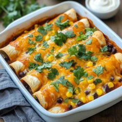 To make classic beef enchiladas, you need a few key items. Here’s what you’ll need: - 1 lb ground beef - 1 small onion, chopped - 2 cloves garlic, minced - 1 can (15 oz) black beans, drained and rinsed - 1 can (10 oz) enchilada sauce (mild or spicy) - 1 cup corn kernels (fresh or frozen) - 1 tsp ground cumin - 1 tsp chili powder - 1 cup shredded cheddar cheese - 8 large flour tortillas These ingredients create a filling that is hearty and flavorful. The beef, beans, and spices mix well. You’ll enjoy the taste in every bite. You can add some fun garnishes to your enchiladas. Here are a few ideas: - Fresh cilantro for a burst of flavor - Sour cream for creaminess - Sliced jalapeños for heat - Avocado slices for a fresh touch These garnishes add color and enhance the meal. Feel free to mix and match! If you don't have some ingredients, don't worry! Here are some easy swaps: - Use turkey or chicken instead of ground beef for a lighter option. - Swap black beans with pinto beans for a different taste. - If you can't find flour tortillas, corn tortillas work well too. - Use any cheese you like, such as Monterey Jack or pepper jack. These substitutions still keep the enchiladas tasty and enjoyable. Don’t be afraid to get creative! {{ingredient_image_1}} First, gather all your ingredients. You need ground beef, onion, garlic, black beans, and corn. Make sure your cheese is shredded and ready. You will also need enchilada sauce and flour tortillas. This helps keep things organized. 1. In a large skillet, heat the pan over medium heat. 2. Add the ground beef, chopped onion, and minced garlic to the skillet. 3. Cook until the beef is browned and the onion is soft. This should take about 5 to 7 minutes. 4. Drain any excess fat from the skillet. This makes the enchiladas less greasy. 5. Now, stir in the black beans, corn, cumin, and chili powder. Mix well and cook for another 5 minutes. While your beef mixture cooks, preheat your oven to 375°F (190°C). This step is key for baking later. 1. Take a 9x13 inch baking dish. Spread a thin layer of enchilada sauce on the bottom of the dish. This helps keep the enchiladas from sticking. 2. Grab a tortilla and place about 1/4 cup of the beef mixture in the center. 3. Sprinkle some shredded cheddar cheese on top of the mixture. 4. Roll the tortilla tightly and place it seam-side down in the baking dish. 5. Repeat this step with the remaining tortillas. Once all the enchiladas are in the baking dish, it’s time to bake. 1. Pour the rest of the enchilada sauce over the top of the rolled tortillas. 2. Sprinkle any remaining cheese on top. 3. Bake in the preheated oven for about 20 minutes. You want the cheese to be bubbly and golden. 4. After baking, remove the dish from the oven and let it cool for a few minutes. 5. Before serving, garnish with fresh cilantro for a pop of color and flavor. Serve hot and enjoy your delicious beef enchiladas! To keep your tortillas crisp, warm them before filling. Heat each tortilla in a dry pan for about 30 seconds. This softens them and makes them easier to roll. You can also dip them in enchilada sauce briefly. This adds flavor and protects them from soaking up too much liquid in the pan. Cheddar cheese is my go-to for enchiladas. It melts well and adds great taste. You can also mix in Monterey Jack for a creamier texture. If you want a stronger flavor, try using pepper jack. This adds a nice kick to your dish. Always use fresh cheese for the best results. You can prepare enchiladas a day in advance. Just assemble them, cover with foil, and store in the fridge. When ready to bake, pour the sauce and sprinkle cheese on top. Bake as directed, adding a few extra minutes if they're cold. This saves you time and lets the flavors meld beautifully. Pro Tips Use Fresh Ingredients: Fresh onions and garlic will enhance the flavor of your beef enchiladas significantly. Opt for fresh corn kernels if available for added sweetness and texture. Customize the Heat: Adjust the spiciness of the enchiladas by choosing a mild or spicy enchilada sauce. You can also add chopped jalapeños or hot sauce to the beef mixture for an extra kick. Cheese Variations: While cheddar cheese is classic, you can experiment with other cheeses like Monterey Jack, pepper jack, or a blend of Mexican cheeses for a different flavor profile. Make Ahead: Prepare the enchiladas a day in advance and refrigerate them before baking. Just add a few extra minutes to the baking time if they're coming straight out of the fridge. {{image_2}} You can make a tasty vegetarian version of enchiladas. Start with black beans or lentils instead of beef. Use fresh veggies like bell peppers, zucchini, and spinach for a healthy mix. You can also add corn for sweetness. Choose a mild or spicy enchilada sauce to match your taste. Top with cheese or a dairy-free option like cashew cream. These enchiladas are filling and full of flavor. For those who love a kick, spicy beef enchiladas are perfect. Use ground beef mixed with jalapeños or hot sauce for a fiery touch. You could also try adding diced green chiles. This adds heat without losing flavor. Don't forget to use spicy enchilada sauce for more intensity. Serve with sour cream to cool down the spice. These will surely excite your taste buds. If you're watching carbs, there are great low-carb options. Instead of tortillas, use thin slices of zucchini or bell peppers. You can also use cauliflower rice as a base. For the filling, stick with ground beef and vegetables. Top it with cheese and enchilada sauce as usual. Bake until the cheese is golden. These low-carb enchiladas provide all the taste with fewer carbs. After you enjoy your beef enchiladas, store leftovers right away. Let them cool down first. Place them in an airtight container. They can last in the fridge for about 3 to 4 days. To save space, you can stack them. Just make sure they are covered well. Reheating your enchiladas is easy. You can use the oven or microwave. For the oven, preheat it to 350°F (175°C). Place the enchiladas in a baking dish. Cover with foil to keep them moist. Heat for about 15 to 20 minutes. If you use the microwave, put them on a plate. Heat in short bursts of 1 minute until warm. Add a splash of water to keep them soft. Freezing enchiladas is a great way to save them. Wrap each one tightly in plastic wrap. Then, place them in a freezer bag. Remove as much air as possible. They can stay fresh for about 2 to 3 months. When you want to eat them, thaw in the fridge overnight. Then, reheat as described above. Enjoy your tasty meal anytime! Beef enchiladas come from Mexico. They are a staple in Mexican cuisine. The word "enchilada" means "to season with chili." Traditionally, people filled tortillas with meat or cheese and then rolled them. They would cover the rolled tortillas with a spicy sauce. This dish has roots in ancient times, when people used corn tortillas. Yes, you can use corn tortillas. Corn tortillas give a different taste and texture. They are smaller and thicker than flour tortillas. They hold up well with filling and sauce. Just make sure to warm them a bit first. This helps them stay soft and not break when you roll them. You can prepare enchiladas a day in advance. Just follow the recipe until you fill the tortillas. Place them in the baking dish, cover with sauce and cheese, then wrap it tightly. Keep it in the fridge overnight. When you are ready to eat, just bake them. You may need to add a few extra minutes to the baking time. This blog post covers all you need to make delicious enchiladas. We explored crucial ingredients, cooking steps, and ways to avoid soggy tortillas. I shared tips for different variations and how to store your leftovers. Enchiladas are fun to make and enjoy. With these easy steps, you can impress anyone. Dive into your kitchen, get creative, and enjoy every flavorful bite with family and friends. Happy cooking!
