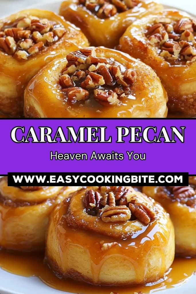 Indulge in the sweet bliss of homemade caramel pecan sticky buns! This easy sticky bun recipe combines warm, fluffy dough with buttery caramel and crunchy pecans for a delectable pecan caramel dessert that&rsquo;s perfect for any occasion. Get ready to impress your friends and family with these irresistibly gooey treats. Try this recipe today! #CaramelPecanStickyBuns #StickyBunRecipe #PecanCaramelDessert #EasyCaramelRolls