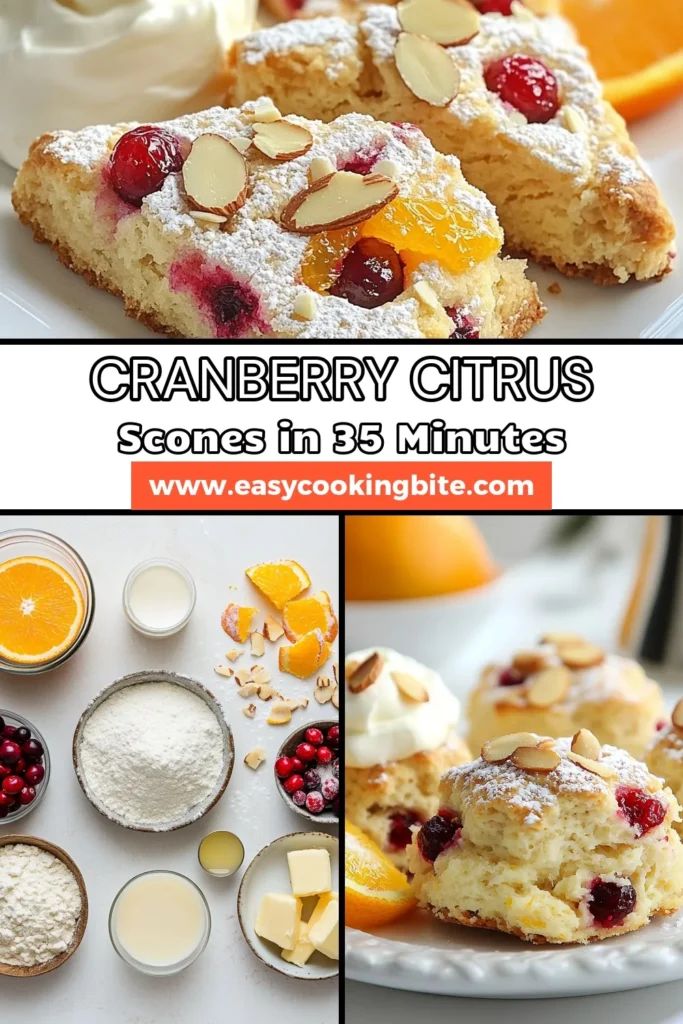 Indulge in the perfect blend of flavors with these homemade cranberry citrus scones! This easy scone baking recipe combines fresh cranberries and zesty orange to create a delightful orange cranberry dessert that's perfect for any occasion. Whether for breakfast or tea time, these festive scone ideas will impress your guests. Try our easy recipe today and savor the deliciousness! Don't forget to save for later! #CranberryCitrusScones #EasySconeBaking #OrangeCranberryDessert #FestiveSconeIdeas