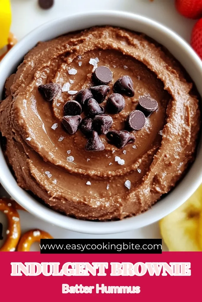 Indulge in the delightful taste of brownie batter hummus, a healthy dessert dip that's perfect for any sweet craving. This vegan chocolate dip is made with chickpeas and creamy almond butter, making it a nutritious alternative to traditional sweets. Try this easy chickpea dessert recipe that only takes 10 minutes to whip up! Perfect for parties or snack time, serve it with fresh fruit or snacks. Save this almond butter chocolate hummus recipe now! #HealthyDessert #VeganChocolateDip #ChickpeaDessert #BrownieBatterHummus