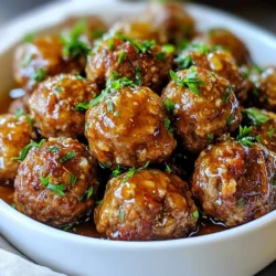 To make these tasty meatballs, you need: - 1 pound ground beef (or ground turkey) - 1/2 cup breadcrumbs - 1/4 cup grated Parmesan cheese - 1 egg, beaten - 2 cloves garlic, minced - 1 tablespoon fresh parsley, chopped - Salt and pepper to taste These main ingredients provide a great base. The meat adds protein, while breadcrumbs keep the meatballs tender. The cheese gives a nice flavor, and the garlic adds a punch. The egg binds everything together. To create the sweet and sticky glaze, gather: - 1/4 cup honey - 1/4 cup soy sauce (or tamari for gluten-free) - 1 tablespoon rice vinegar - 1 teaspoon crushed red pepper flakes (optional, for heat) This glaze makes the meatballs shine. Honey gives sweetness, while soy sauce adds a savory touch. Rice vinegar brightens the flavor, and red pepper flakes can give a kick if you like heat. Using fresh ingredients can make a big difference. Here are some tips: - Choose lean ground beef or turkey for a healthier option. - Look for fresh garlic; it should be firm and smell strong. - Use freshly grated cheese for the best taste. - Check for bright green parsley, as it adds freshness. Fresh ingredients lead to better flavor and texture. Make sure to choose quality items whenever you cook. {{ingredient_image_1}} Start by preheating your oven to 400&deg;F (200&deg;C). This heat will help the meatballs cook evenly. While the oven heats, line a baking sheet with parchment paper. This makes cleanup easy and helps the meatballs not stick. In a large bowl, combine the ground beef or turkey. Add 1/2 cup of breadcrumbs and 1/4 cup of grated Parmesan cheese. Then, crack in one beaten egg. Toss in two cloves of minced garlic and a tablespoon of chopped parsley. Add salt and pepper to taste. Mix all the ingredients gently. Be careful not to overmix; this keeps your meatballs tender. Now it&rsquo;s time to form the meatballs. Roll the meat mixture into balls about 1 to 1.5 inches wide. Place them on the baking sheet with space between each ball. Bake in the oven for 18 to 20 minutes. The meatballs should turn golden brown when done. While the meatballs bake, make the honey garlic glaze. In a small saucepan, mix 1/4 cup of honey with 1/4 cup of soy sauce. Add one tablespoon of rice vinegar. If you like some heat, add a teaspoon of crushed red pepper flakes. Heat this mixture over medium-low heat. Stir until the honey melts and the sauce blends well. Once the meatballs are finished baking, move them to a large bowl. Pour the honey garlic glaze over the meatballs. Gently toss them so every meatball is covered in the sauce. Serve the meatballs warm, garnished with extra chopped parsley. You can use toothpicks for easy serving or place them over rice or noodles for a filling meal. To get the best meatball, mix gently. Combine ground beef or turkey, breadcrumbs, and cheese in a bowl. Add the egg and spices, then mix until just combined. Overmixing makes meatballs tough. Roll them into balls about one inch wide. This size cooks evenly and stays juicy. The glaze can be sweet or spicy based on your taste. If you want a sweeter sauce, add more honey. For heat, include red pepper flakes. Start with a teaspoon; you can always add more later. Taste your sauce before using it. You can balance sweetness with soy sauce for a savory twist. Serve these meatballs with rice or noodles for a hearty meal. A side of steamed veggies adds color and nutrition. For a fun appetizer, use toothpicks for easy serving. You can even toss them in a salad for a fresh touch. The options are endless! Pro Tips Choose Your Meat Wisely: For a healthier option, consider using ground turkey or chicken instead of beef. They are leaner and can still absorb the delicious glaze. Keep It Tender: Do not overmix the meatball mixture; it can make the meatballs tough. Mix just until combined for the best texture. Customize the Glaze: Feel free to adjust the sweetness and saltiness of the glaze. Add more honey for sweetness or soy sauce for a saltier kick. Make Ahead: You can prepare the meatballs in advance and freeze them. Just bake them straight from the freezer, adding a few extra minutes to the cooking time. {{image_2}} You can switch the ground beef for many proteins. Ground turkey works well. It is leaner and still tasty. You can also use ground chicken. If you like a richer flavor, try ground lamb. For a plant-based option, use lentils or chickpeas. Just mash them and mix with breadcrumbs. Each option brings a unique taste to your dish. For gluten-free meatballs, swap breadcrumbs for gluten-free options. You can use almond flour or crushed gluten-free crackers. If you follow a low-carb diet, try using grated zucchini instead of breadcrumbs. This adds moisture and keeps meatballs tender. Always check labels to ensure other ingredients are gluten-free. The honey garlic glaze can change to suit your taste. You can use maple syrup instead of honey for a vegan option. For a spicy kick, add more crushed red pepper flakes. If you like a tangy flavor, add extra rice vinegar. Mix in some sesame oil for a nutty touch. Each tweak makes the dish special and fun! After enjoying your honey garlic glazed meatballs, store any leftovers in an airtight container. Place them in the fridge. They stay good for about 3 to 4 days. Make sure they cool down first before sealing. This will help keep the meatballs moist and tasty. When you&rsquo;re ready to eat the leftovers, reheating them right can keep the flavor. Use an oven for best results. Preheat the oven to 350&deg;F (175&deg;C). Place the meatballs in a baking dish and cover with foil. Heat for about 15 minutes. You can also microwave them. Just cover with a damp paper towel and heat for 1-2 minutes. Check that they are hot all the way through. If you want to save the meatballs for later, freezing works great. You can freeze them cooked or uncooked. For cooked meatballs, let them cool and place them in a freezer-safe bag. Remove as much air as possible. They last up to 3 months in the freezer. For the glaze, store it in a jar. Freeze it in small portions for easy use. When ready to use, thaw the meatballs in the fridge overnight. Reheat them when you&rsquo;re ready to enjoy! Yes, you can use ground turkey. It keeps the dish lighter. Turkey gives a similar taste and texture. Just use the same amount as beef. Check the meatballs with a meat thermometer. They should reach 165&deg;F (75&deg;C). The meatballs also look golden brown on the outside. Cut one open to see if it is no longer pink. Yes, you can make the sauce before cooking the meatballs. Store it in the fridge for up to a week. Just reheat it on low heat before using. You can serve them with rice or noodles. They also go well as appetizers with toothpicks. Add a side of veggies for a balanced meal. Store leftover meatballs in an airtight container. They last about 3 to 4 days in the fridge. Just reheat them before serving for the best taste. You now have all the tools to make delicious honey garlic glazed meatballs. We covered the key ingredients, step-by-step instructions, and helpful tips for the best results. Don't forget to explore variations, like using different proteins or adjusting flavors to suit your taste. Proper storage will keep your leftovers fresh for future meals. Turn these easy meatballs into your family favorite, and enjoy every delicious bite!