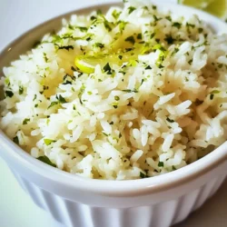 To make this delightful cilantro lime rice, you will need: - 1 cup long-grain white rice - 2 cups vegetable broth (or water) - 1 tablespoon olive oil - 1/2 teaspoon salt - Juice and zest of 1 lime - 1/2 cup fresh cilantro, chopped - 1 small garlic clove, minced (optional) - Black pepper to taste Each ingredient plays a role in creating bright and fresh flavors. The rice serves as the base, while lime adds zest. Cilantro brings a burst of herbaceous taste. If you need to swap ingredients, here are some ideas: - Use brown rice instead of white rice for a nuttier flavor. - Chicken broth can replace vegetable broth for a richer taste. - If you don’t have olive oil, use any neutral oil like canola or sunflower. - Skip the garlic if you prefer a simpler flavor or are sensitive to it. These swaps can help you tailor the dish to your taste or what you have on hand. When selecting your ingredients, keep these tips in mind: - For rice, choose a brand you trust. Look for whole grains if possible. - Pick fresh cilantro with bright green leaves and no wilting. - Choose limes that feel heavy for their size. This means they are juicy! - If buying broth, check for low sodium options, as they offer better control over taste. Fresh ingredients make a big difference in flavor, so take time to select the best! {{ingredient_image_1}} 1. Rinse the rice. Use cold water until it runs clear. This removes extra starch. 2. Heat the olive oil in a medium saucepan over medium heat. If you want garlic, add it now. Sauté for 1-2 minutes. Don't let it brown. 3. Add the rinsed rice to the saucepan. Stir to coat the rice in oil. Toast the rice for 2-3 minutes. This helps it soak up flavor. 4. Pour in the vegetable broth or water. Add salt. Turn the heat to high and bring it to a boil. 5. When it boils, reduce heat to low. Cover the saucepan and let it simmer for 15-18 minutes. The rice should be tender and the liquid should be gone. 6. After cooking, remove the saucepan from heat. Let it sit covered for 5 more minutes. This helps the rice finish cooking. 7. Fluff the rice with a fork. Stir in lime juice, lime zest, and chopped cilantro. Add black pepper to taste. 8. Serve warm as a side dish with your favorite meals. - Don't skip rinsing the rice. It can make the rice sticky. - Watch the heat when toasting. Too high can burn the rice. - Don’t lift the lid while cooking. This lets steam escape and affects cooking. - Avoid overcooking the rice. It should be tender, not mushy. - Prep all your ingredients first. This makes cooking quicker. - Rinse the rice while the oil heats. Save a few minutes. - Use a timer for cooking the rice. This helps avoid overcooking. - While the rice cooks, chop the cilantro and zest the lime. To boost the taste, use vegetable broth instead of water. This adds depth to your rice. Adding a small minced garlic clove brings an extra layer of flavor. Sauté it with olive oil before adding the rice. The zest of the lime also brightens the dish. It adds a fresh and tangy note that pairs well with the cilantro. Rinsing the rice is key for fluffy grains. It removes excess starch that can make rice sticky. After rinsing, toast the rice in olive oil for 2-3 minutes. This step helps the rice absorb flavors. Once cooked, let the rice sit with the lid on for 5 minutes. This resting time allows the steam to finish cooking the rice, making it light and fluffy. For a beautiful presentation, serve the rice in a bowl. Top it with extra chopped cilantro for a pop of color. You can add lime wedges on the side for extra zest. For a fun twist, try serving the rice in lettuce cups. This adds a crunchy texture and makes for a unique dish. Pro Tips Rinse the Rice: Rinsing the rice before cooking helps remove excess starch, resulting in fluffier grains. Use Fresh Lime: For the best flavor, use fresh lime juice and zest instead of bottled products. Let It Rest: Allowing the rice to sit covered after cooking helps it to steam and become even fluffier. Adjust Seasoning: Always taste and adjust the seasoning before serving to enhance the overall flavor. {{image_2}} You can add many fun ingredients to enhance cilantro lime rice. Try mixing in black beans for protein and fiber. Corn gives a sweet crunch. Diced bell peppers add color and flavor. A bit of onion can bring a nice depth. You can also toss in avocado for creaminess. Each of these adds a unique twist to the dish. Want some heat? Add chopped jalapeños or red pepper flakes. Start with a small amount and adjust to your taste. The spice pairs well with the freshness of lime and cilantro. For an extra kick, consider adding a splash of hot sauce when you mix in the lime juice and cilantro. Cilantro lime rice is great for many diets. It is naturally vegan and gluten-free. You can use vegetable broth to keep it plant-based. If you need it gluten-free, just check your broth label. This recipe is easy to modify. You can enjoy it no matter your dietary needs. Store your cilantro lime rice in an airtight container. Make sure it cools down before sealing. This helps keep flavors fresh and prevents sogginess. Leftover rice stays good for about 3 to 4 days in the fridge. Label the container with the date. This way, you won’t forget when you made it. Reheating is simple! You can use a microwave or stovetop. For the microwave, place rice in a bowl. Add a splash of water to keep it moist. Cover it with a damp paper towel. Heat for 1 to 2 minutes, stirring halfway through. For stovetop, add rice to a pan. Add a tiny bit of water and heat over low. Stir often until warm. This keeps the rice fluffy and tasty. Freezing cilantro lime rice is a great option for long-term storage. Start by letting the rice cool completely. Then, portion it into freezer-safe bags or containers. Make sure to remove as much air as possible. Label the bags with the date. You can freeze it for up to 3 months. To thaw, place it in the fridge overnight. Reheat as needed, and enjoy the zesty flavor! To make cilantro lime rice more flavorful, consider these tips: - Add more lime juice for a zesty kick. - Use fresh herbs like parsley or mint alongside cilantro. - Stir in some diced tomatoes for a fresh touch. - Spice it up with chopped jalapeños or chili flakes. You can also try adding a pinch of cumin or smoked paprika for a deeper flavor. Mixing in black beans or corn can add texture and nutrition as well. Yes, you can use brown rice instead of white rice. Just keep in mind that brown rice takes longer to cook. You will need to adjust the cooking time to about 40-45 minutes. Use 2 ½ cups of vegetable broth for every cup of brown rice. Brown rice will give a nuttier taste and a chewier texture, which adds another layer to your dish. Cilantro lime rice pairs well with many dishes. Here are some great options: - Grilled chicken or steak - Tacos or burritos - Black bean bowls - Stir-fried vegetables - Fish or shrimp dishes You can also serve it with a fresh salad or alongside your favorite dips. Enjoy the bright flavors that cilantro lime rice brings to your meals! In this blog post, we explored how to make perfect cilantro lime rice. I shared essential ingredients and smart substitutes you can use. The cooking steps and tips will help you avoid common mistakes. I provided fun ways to enhance flavor and serve your dish. Finally, we covered storage tips to keep leftovers fresh. Cilantro lime rice is easy to make and quite versatile. Enjoy your cooking!