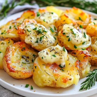 Smashed Potatoes with Garlic Herb Butter Delight