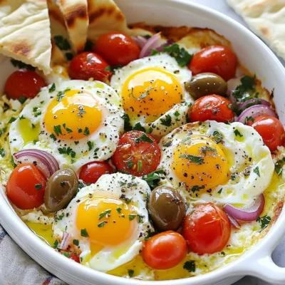 Mediterranean Baked Feta Eggs Flavorful Breakfast Dish