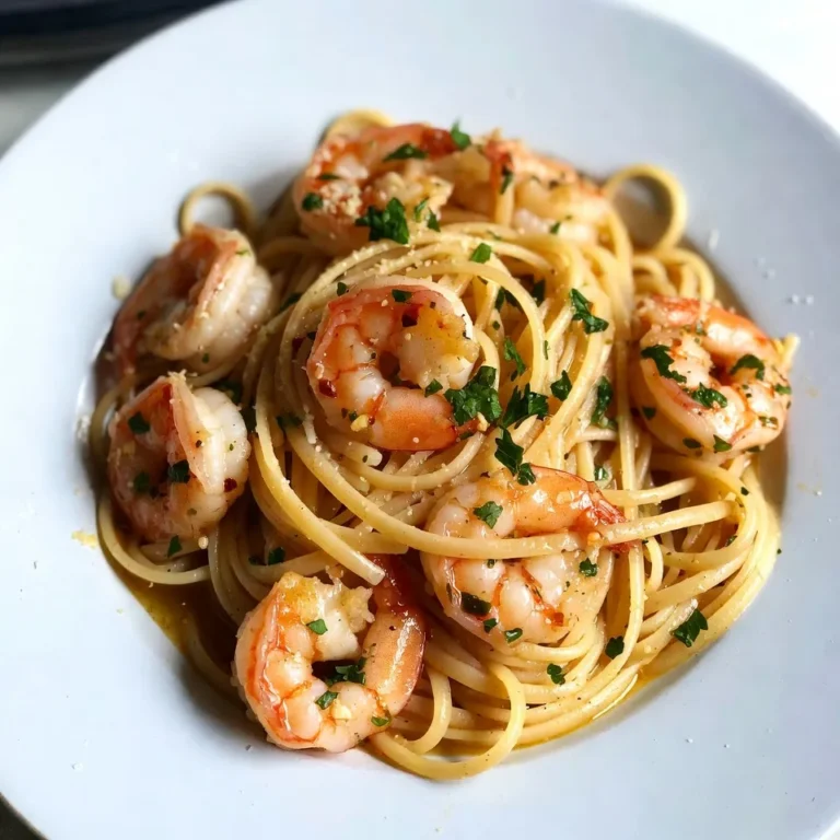 - 12 oz linguine pasta - 1 lb large shrimp, peeled and deveined - 4 cloves garlic, minced - 1/4 cup unsalted butter - 1/4 cup olive oil - 1/2 teaspoon red pepper flakes (adjust to taste) - 1 lemon, zested and juiced - 1/4 cup fresh parsley, chopped - Salt and black pepper to taste - Grated Parmesan cheese for serving - Additional herbs or spices When I make shrimp scampi linguine, I always focus on quality. Fresh ingredients make a big difference. I love using large shrimp for a nice bite. They soak up flavor well and look great on the plate. The garlic adds a strong and tasty punch. I use four cloves, but you can adjust it. For the butter and olive oil, I go half and half. This mix gives a rich taste without being too heavy. The seasoning is key. Red pepper flakes add heat, but you can use less if you prefer mild. A fresh lemon brightens the dish. I always zest and juice it for the best flavor. Chopped parsley looks pretty and adds freshness. Salt and black pepper are must-haves to enhance the taste. You can also sprinkle grated Parmesan cheese on top. It adds creaminess and depth. If you like experimenting, try adding your favorite herbs or spices. Each twist can make a new flavor profile. {{ingredient_image_1}} - Start by boiling a large pot of salted water. - Add 12 oz of linguine pasta to the water. - Cook it for 8 to 10 minutes until it is al dente. - To check, taste a piece for a slight firmness. - Reserve 1 cup of pasta water, then drain the rest. - In a large skillet, melt 1/4 cup of unsalted butter and 1/4 cup of olive oil over medium heat. - Add 4 cloves of minced garlic and 1/2 teaspoon of red pepper flakes. - Sauté for 1 to 2 minutes until the garlic smells great. - Next, add 1 lb of large shrimp that you peeled and deveined. - Season with salt and black pepper to taste. - Cook for about 3 to 4 minutes, flipping halfway. - The shrimp will turn pink and opaque when done. - Once the shrimp are cooked, add the drained linguine to the skillet. - Toss it gently to mix with the shrimp and sauce. - Pour in half of the reserved pasta water, along with the zest and juice of 1 lemon. - Stir everything together for 1 to 2 minutes until it is heated through. - Finally, stir in 1/4 cup of chopped fresh parsley. - Adjust the seasoning if you need more salt or pepper. To boost flavor, use red pepper flakes. Start with 1/2 teaspoon. You can add more for heat. This spice adds depth and warmth. It gives the dish a nice kick. For perfect garlic sauté, use medium heat. Melt butter and olive oil together first. Add minced garlic and red pepper flakes. Stir for 1-2 minutes until fragrant. Be careful not to burn the garlic. Burnt garlic tastes bitter. To achieve al dente pasta, cook linguine in salted water. Bring water to a rapid boil. Follow package instructions for cooking time, usually 8-10 minutes. Test a strand before draining. It should be firm yet tender. For shrimp cooking, time is key. Once added to the skillet, cook for 3-4 minutes. Flip halfway through to ensure even cooking. The shrimp should turn pink and opaque. Overcooked shrimp can become rubbery. For plating, twirl the pasta onto a plate. Use a fork or tongs for a neat look. Arrange shrimp evenly on top. This adds visual appeal. Serving with grated Parmesan cheese enhances flavor. Sprinkle it over the pasta just before serving. It adds creaminess and a salty touch. Don't forget to garnish with fresh parsley for color! Pro Tips Use Fresh Ingredients: Fresh shrimp and herbs will elevate the flavor of your dish significantly compared to frozen or dried alternatives. Don’t Overcook the Shrimp: Shrimp cook quickly; look for them to turn pink and opaque, usually within 3-4 minutes to avoid a rubbery texture. Save Pasta Water: The starch in reserved pasta water helps bind the sauce to the linguine, creating a creamier and more cohesive dish. Adjust Spice Levels: If you prefer a milder dish, reduce the amount of red pepper flakes; you can always add more to individual servings if desired. {{image_2}} You can swap shrimp for other seafood like scallops or crab. This change adds new tastes and textures. Fish like salmon can also work well. If you prefer meat, try chicken. Just cook it until it’s no longer pink. You can also add vegetables like zucchini or bell peppers for a fresh twist. These swaps keep the meal exciting and fun. If you're gluten-free, use rice or quinoa pasta. These options taste great and cook well. You can also try whole wheat pasta for a healthier choice. Penne or fettuccine are good alternatives too. They mix well with the sauce and shrimp. Choose the pasta that suits your diet and taste. Experimenting with herbs can change the flavor a lot. Try fresh basil or thyme instead of parsley. These herbs add a unique taste. You can also play with spices. Add cayenne pepper for more heat or smoked paprika for depth. For citrus, use lime or orange juice. This adds a new layer of flavor that brightens the dish. To keep your shrimp scampi linguine fresh, store it in an airtight container. This helps prevent moisture loss and keeps flavors intact. Place it in the fridge if you plan to eat it within three days. For longer storage, freeze the dish in a freezer-safe container. Make sure to leave space at the top, as the pasta may expand. When reheating, avoid the microwave if possible. It can dry out the pasta. Instead, use a skillet over low heat. Add a splash of water or broth for moisture. Stir gently until heated through. You can also use the oven. Cover the dish with foil to keep it moist. In the fridge, shrimp scampi linguine lasts about three days. In the freezer, it can stay good for up to three months. Check for signs of spoilage, like off smells or a slimy texture. If you see these signs, it's best to discard it. For the best taste and quality, eat it sooner rather than later. Shrimp scampi is a classic Italian dish. It features shrimp cooked in garlic, butter, and olive oil. The dish has roots in Italian-American cuisine. It combines flavors of the sea with rich, savory sauce. Yes, you can prep shrimp scampi linguine ahead. Cook the pasta and shrimp, then cool them. Store in the fridge for up to two days. When ready to serve, reheat gently. Add a splash of pasta water to keep it moist. A crisp white wine pairs well with shrimp scampi linguine. Look for Sauvignon Blanc or Pinot Grigio. These wines bring out the flavors of the dish. A light red, like Pinot Noir, can also work if you prefer. This blog post detailed how to make a delicious Shrimp Scampi Linguine. It covered essential ingredients, step-by-step cooking instructions, and tips for enhancing flavor. You can also explore variations and learn about storing leftovers. In the end, cooking this dish can be simple and rewarding. With practice, you will master it. Enjoy experimenting with flavors and sharing this meal with friends and family. Happy cooking!
