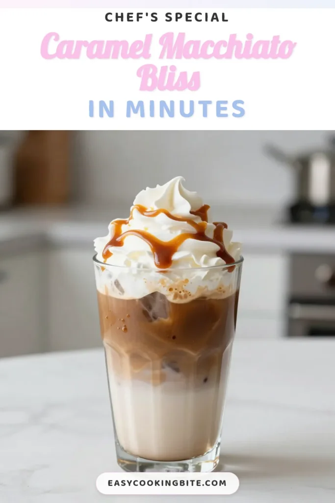 Try this easy Iced Caramel Macchiato Recipe for a delicious homemade treat that rivals your favorite coffee shop! This delightful drink combines brewed espresso or strong coffee with creamy milk, vanilla syrup, and rich caramel sauce, perfect for warm days. Enjoy this iced coffee with caramel topped with whipped cream for an extra indulgence. Discover the joy of making coffee drink recipes at home. Save this recipe for your next coffee craving! #IcedCoffee #CaramelMacchiato #CoffeeRecipes #HomemadeDrink